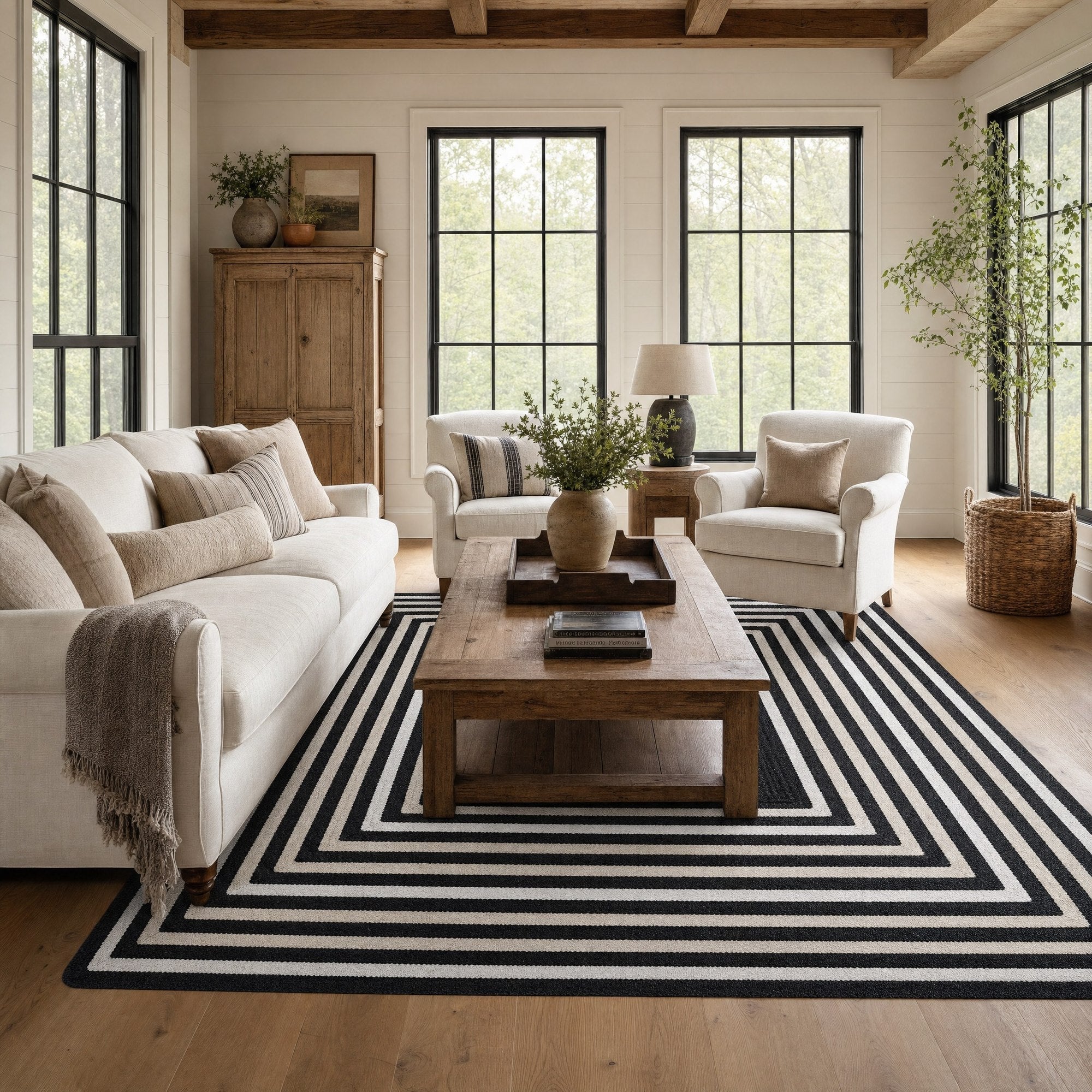 Varina Cotton Braided Rug - Black Rectangle 6' x 9' #shape_rectangle