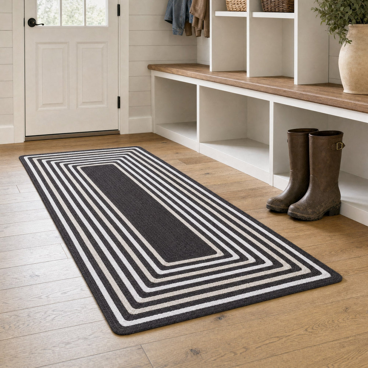 Varina Cotton Braided Rug - Brown Rectangle 2' x 4' #shape_rectangle