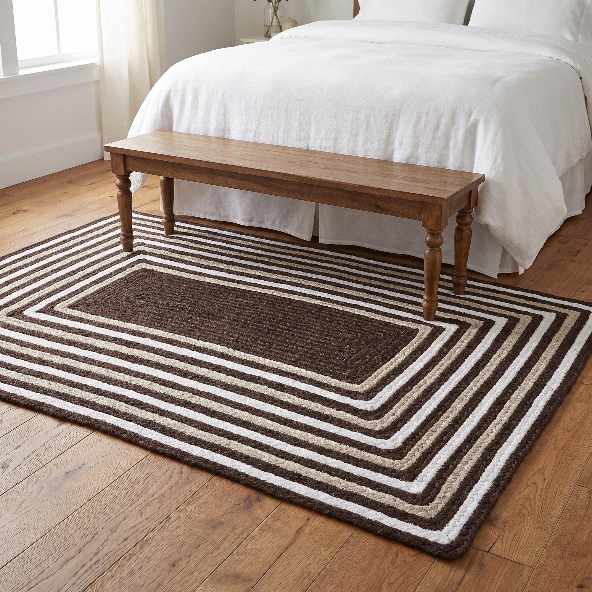 Varina Cotton Braided Rug - Brown Rectangle 4' x 6' #shape_rectangle