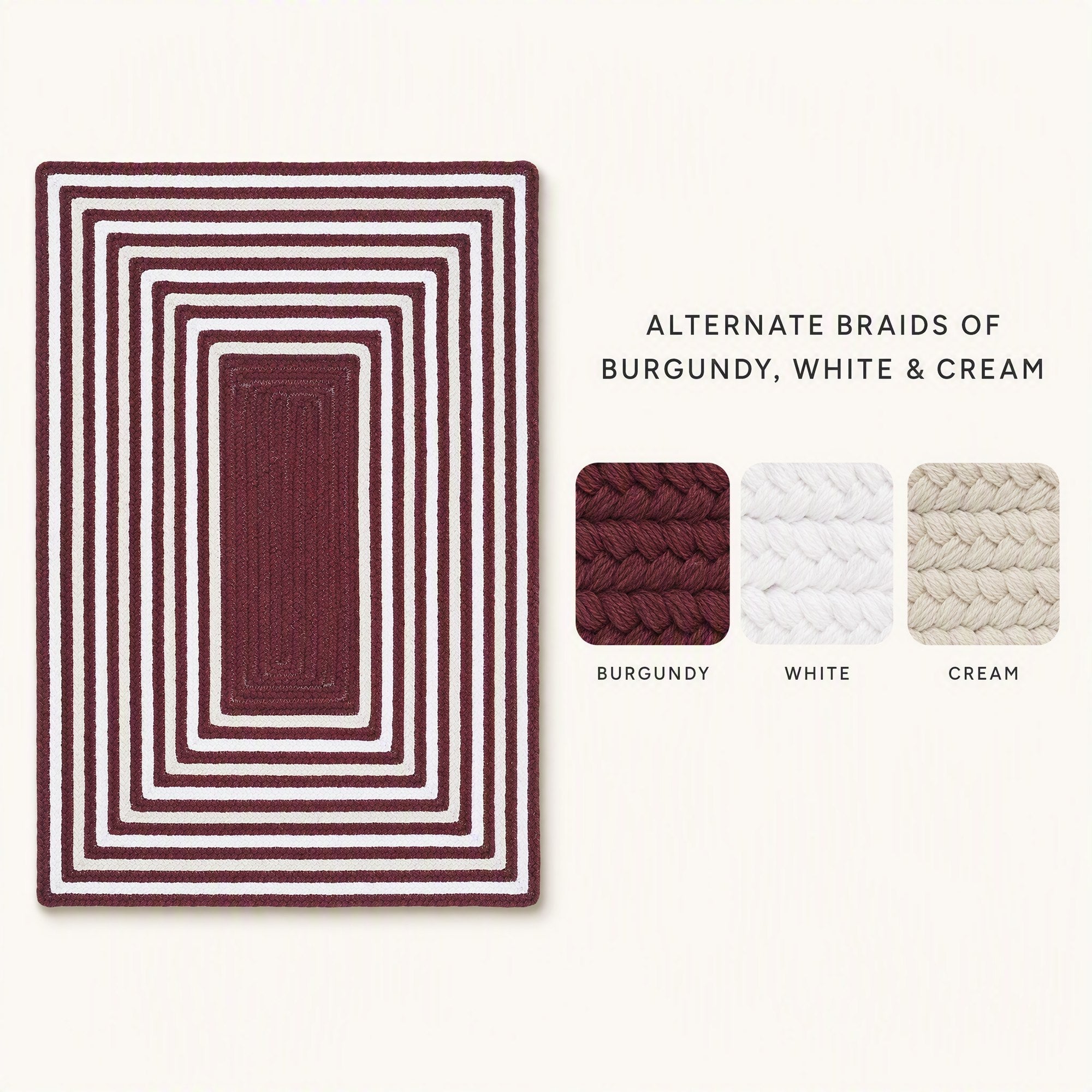 Varina Cotton Braided Rug - Burgundy Rectangle 5' x 7' #_shape=Rectangle