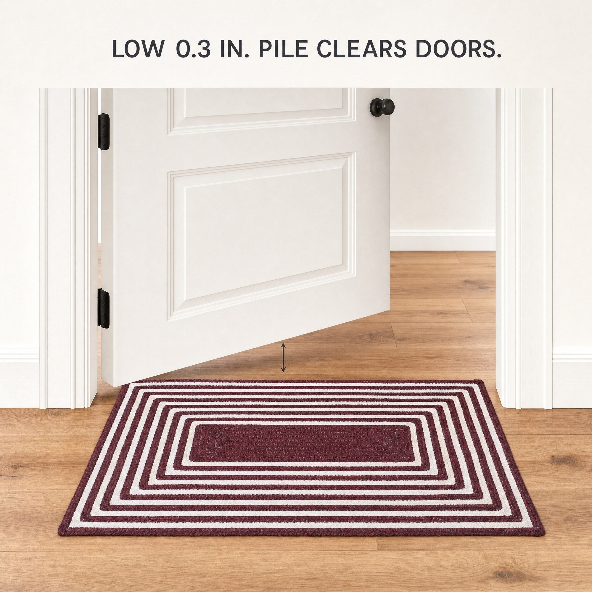 Varina Cotton Braided Rug - Burgundy Rectangle 5' x 7' #_shape=Rectangle
