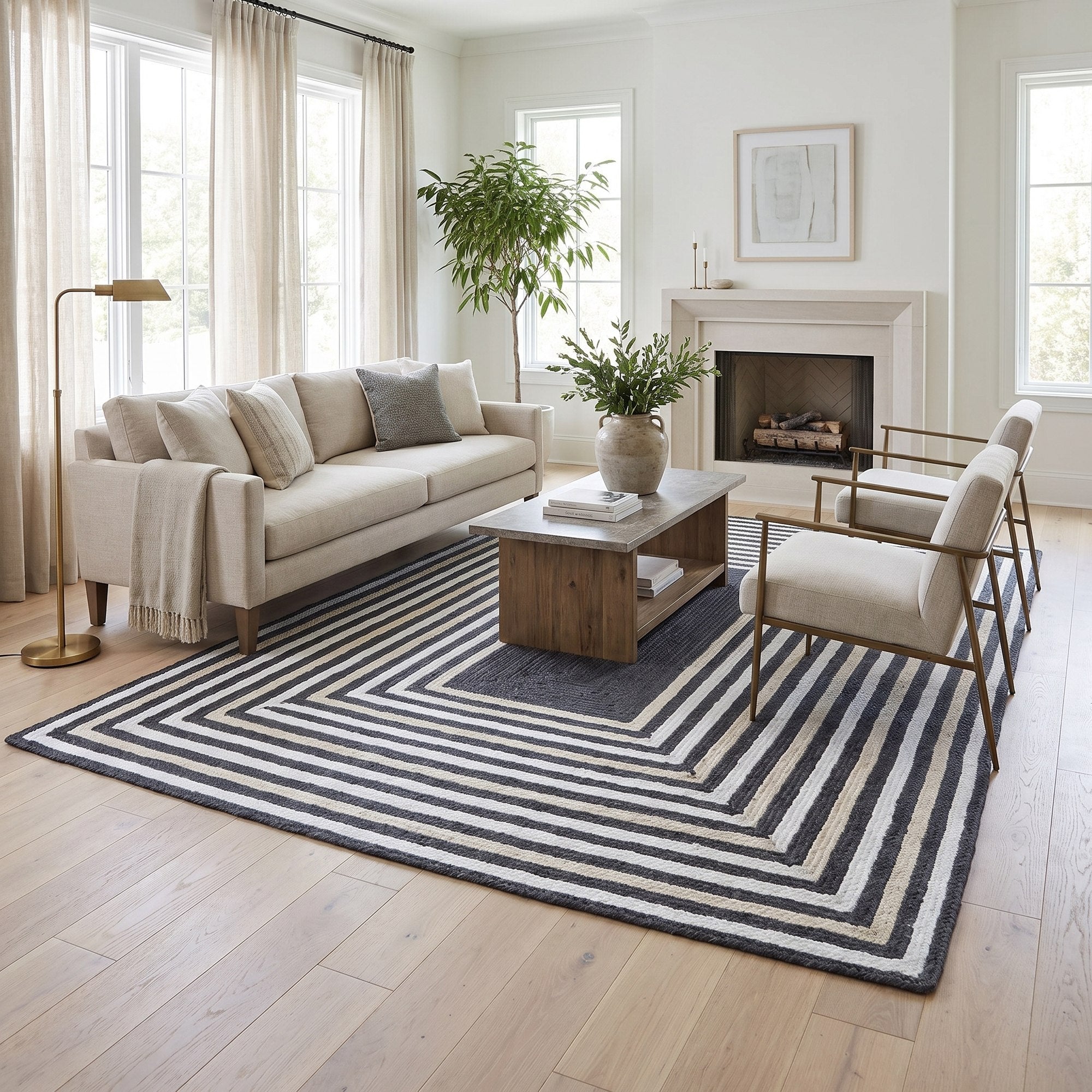 Varina Cotton Braided Rug - Charcoal Rectangle 6' x 9' #shape_rectangle