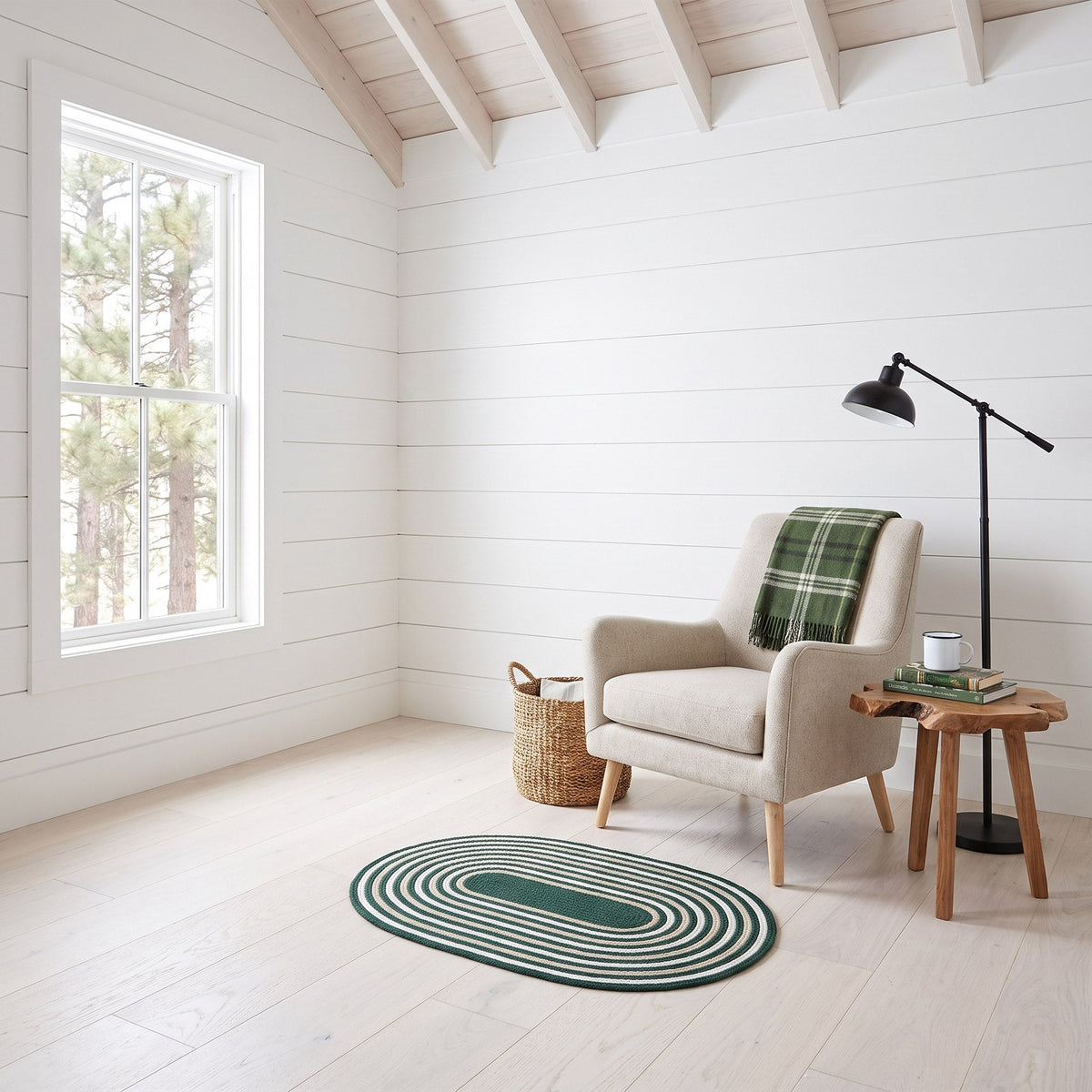 Varina Cotton Braided Rug - Green Oval 2' x 3' #shape_oval