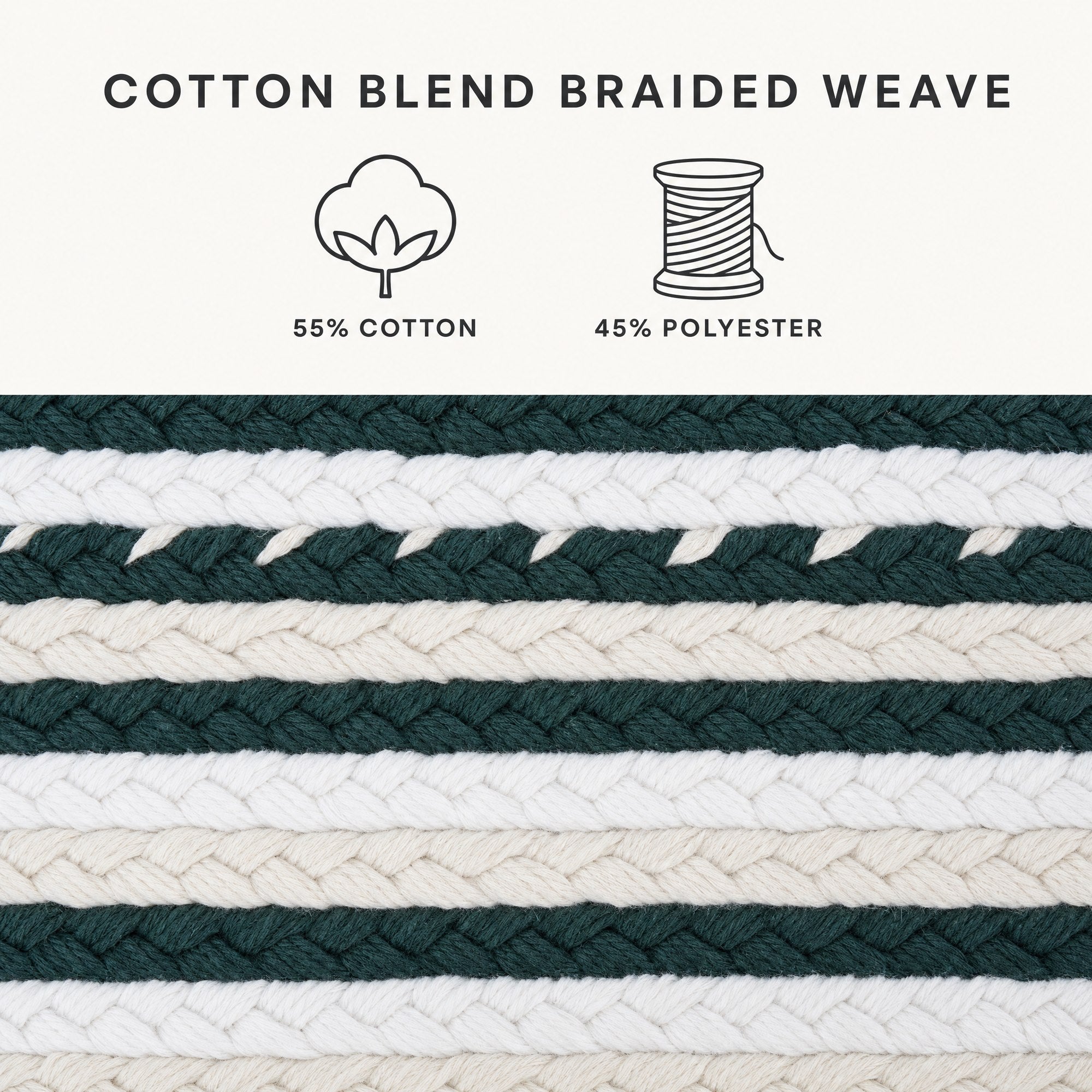 Varina Cotton Braided Rug - Green Rectangle 5' x 7' #_shape=Rectangle