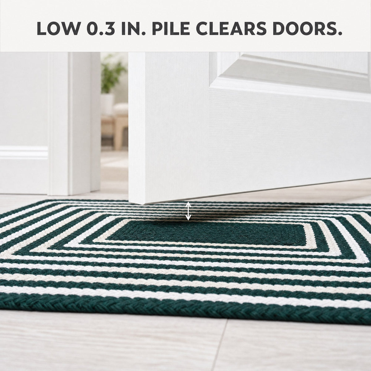Varina Cotton Braided Rug - Green Rectangle 5' x 7' #_shape=Rectangle