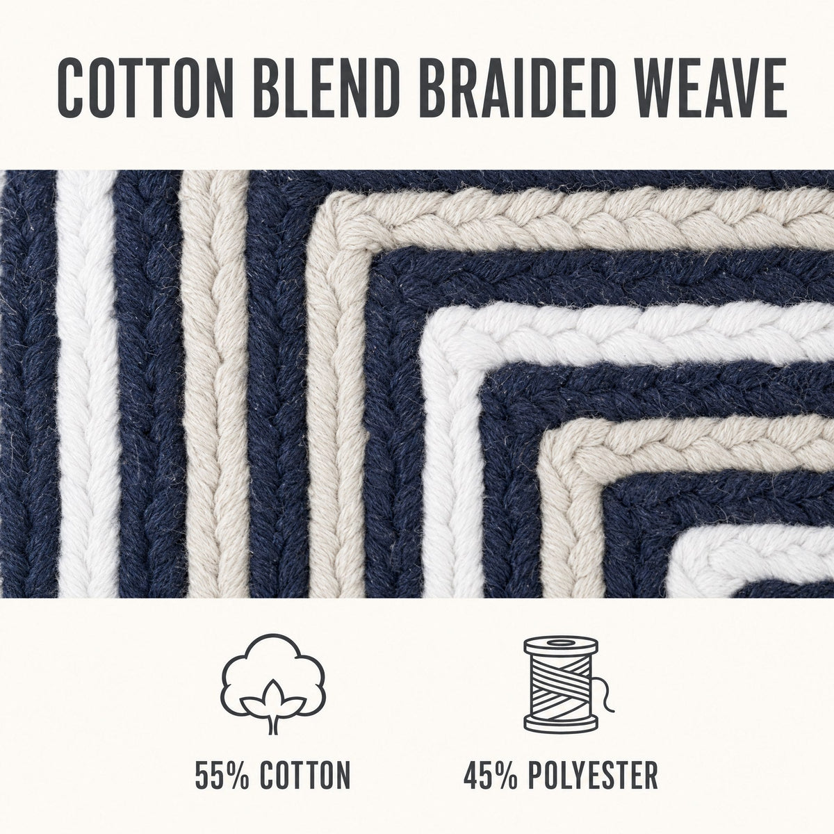 Varina Cotton Braided Rug - Navy Rectangle 5' x 7' #_shape=Rectangle