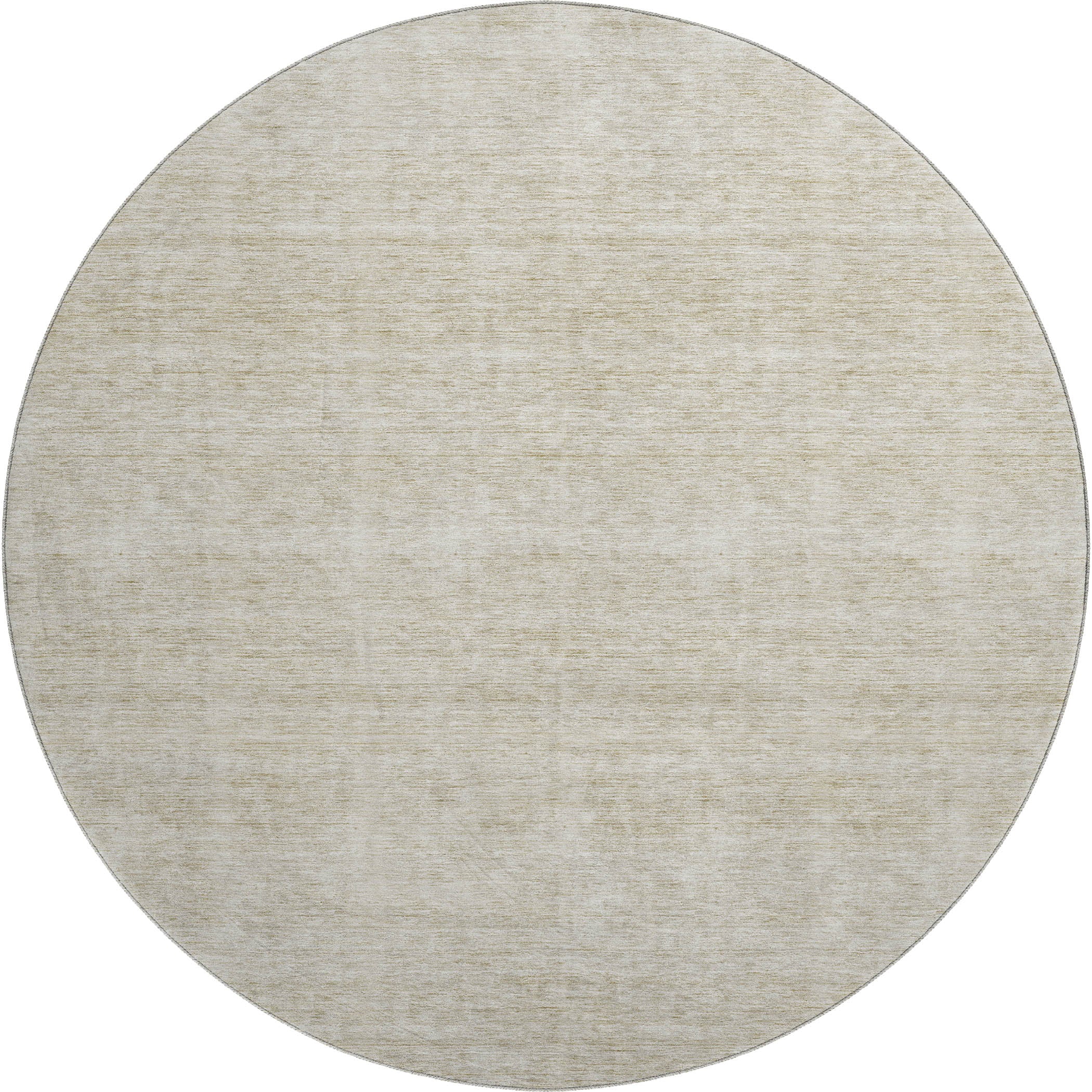 Luxury Washable Indoor/Outdoor Transitional SE1 Beige Brown Rug 8' x 8' #shape_Round