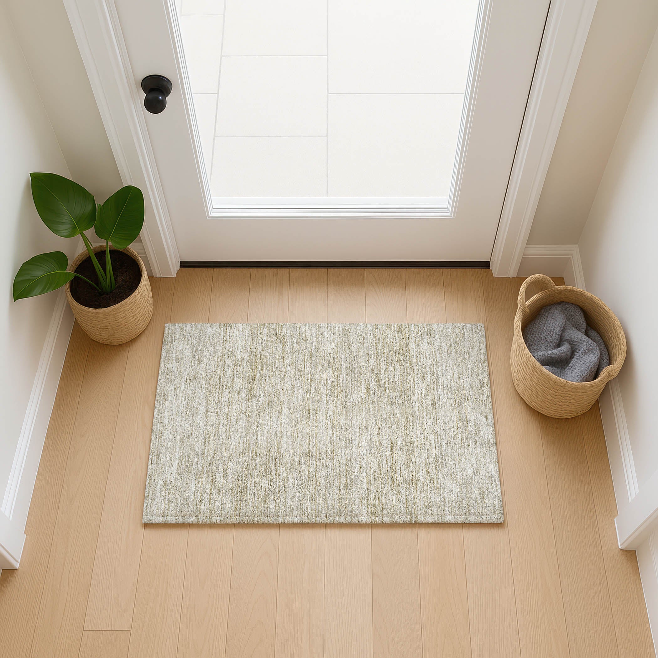 Luxury Washable Indoor/Outdoor Transitional SE1 Beige Brown Rug 1'8" x 2'6" #shape_Rectangle