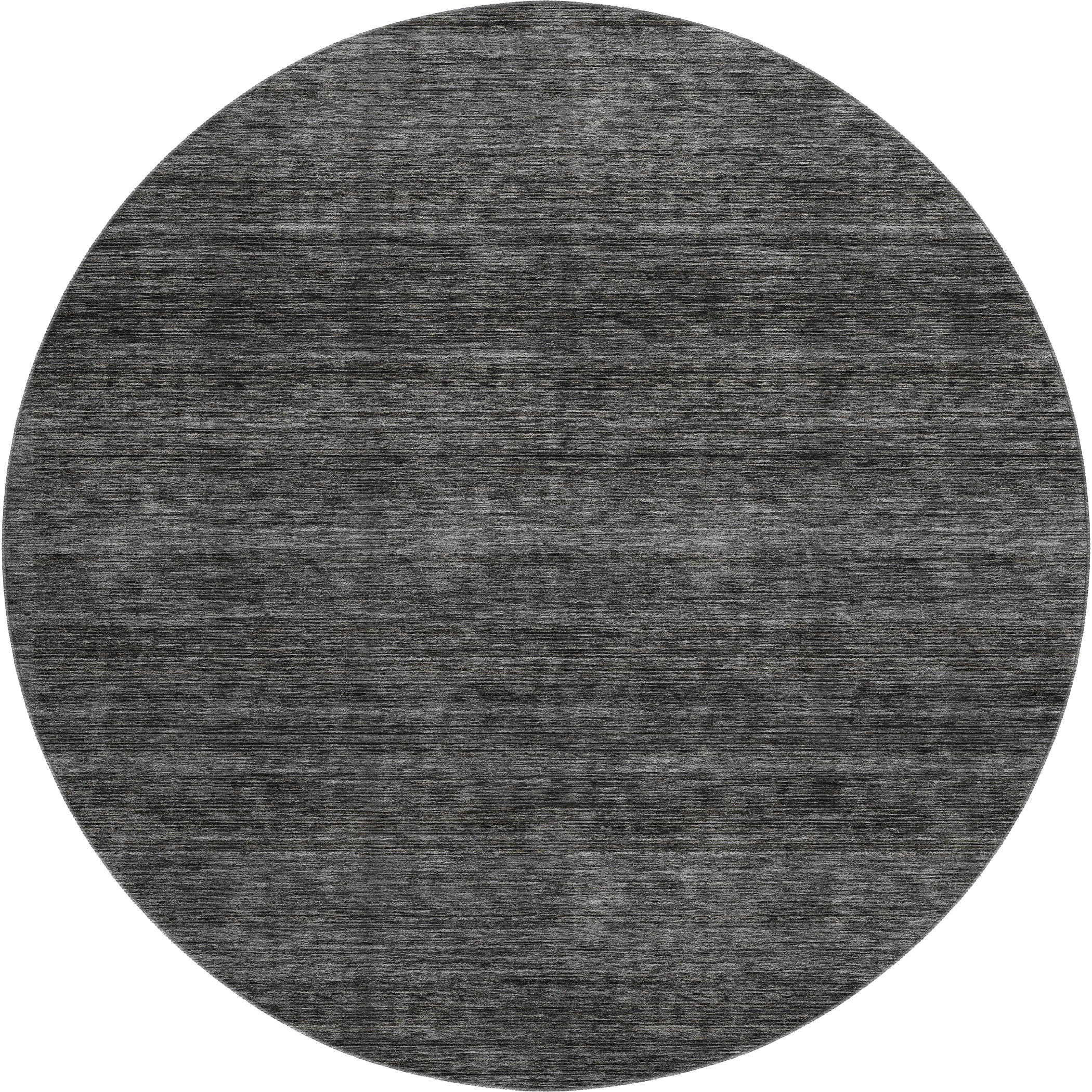 Luxury Washable Indoor/Outdoor Transitional SE1 Charcoal Gray Rug 8' x 8' #shape_Round
