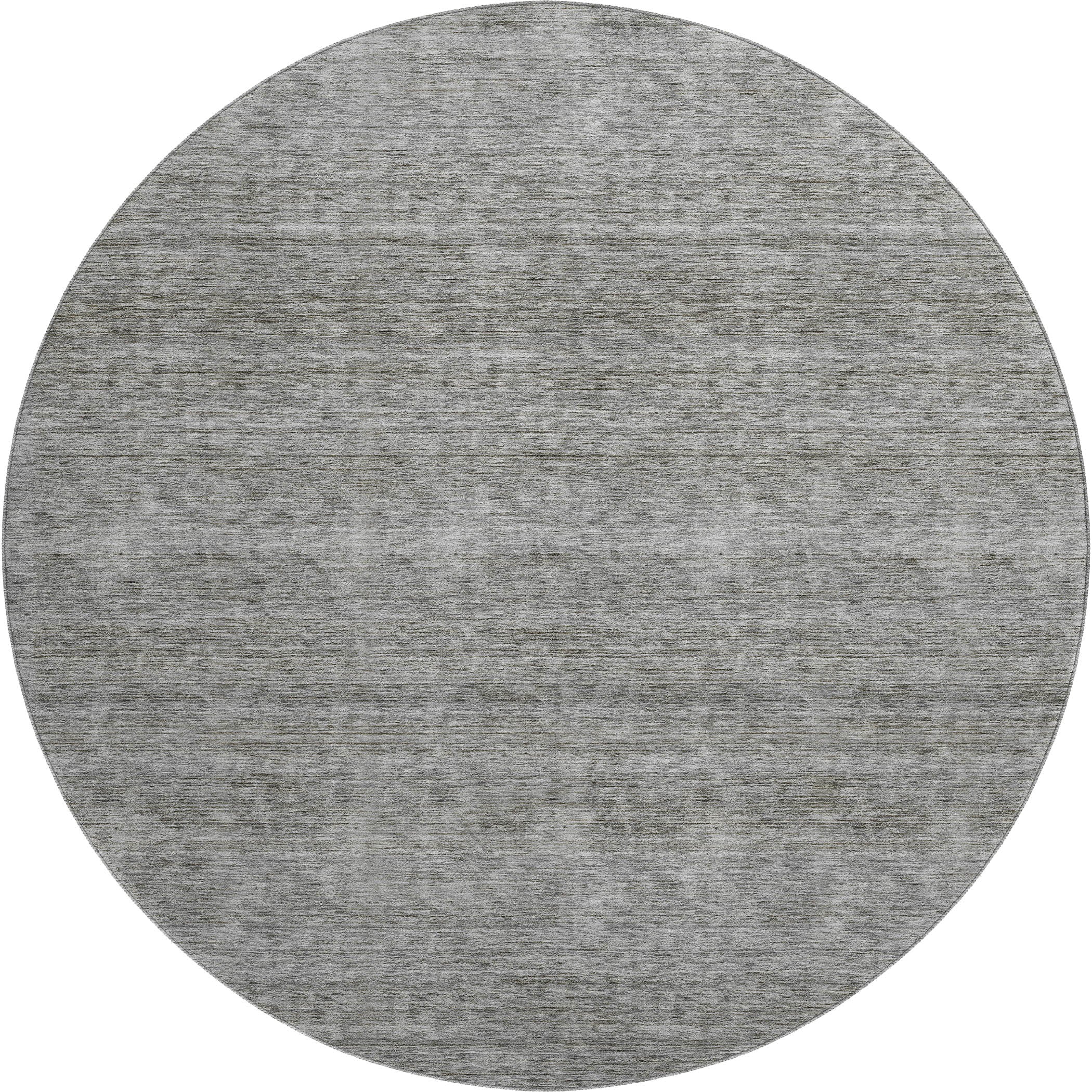 Luxury Washable Indoor/Outdoor Transitional SE1 Gray Rug 8' x 8' #shape_Round