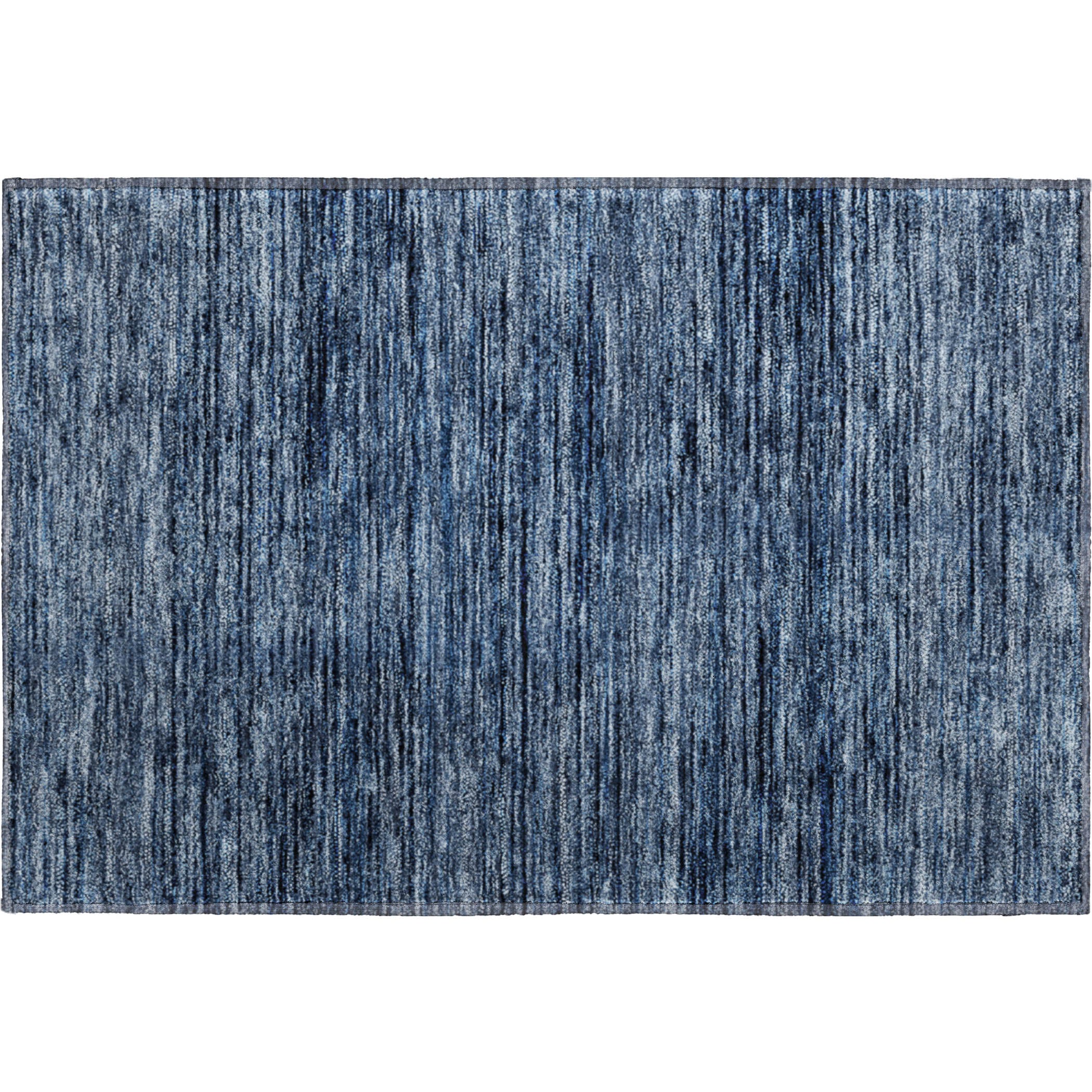 Luxury Washable Indoor/Outdoor Transitional SE1 Navy Blue Rug 1'8" x 2'6" #shape_Rectangle