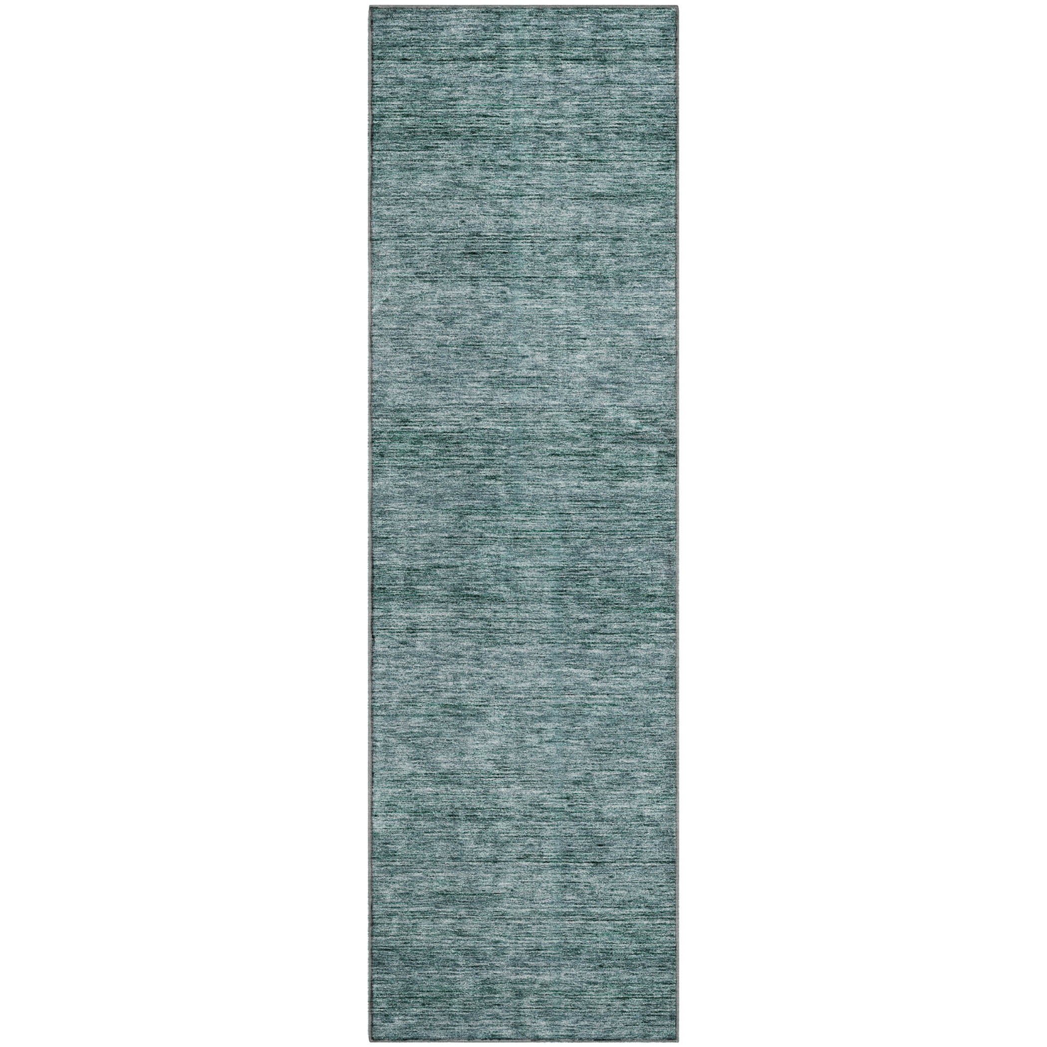 Luxury Washable Indoor/Outdoor Transitional SE1 Teal Rug 2'3" x 7'6" #shape_Runner