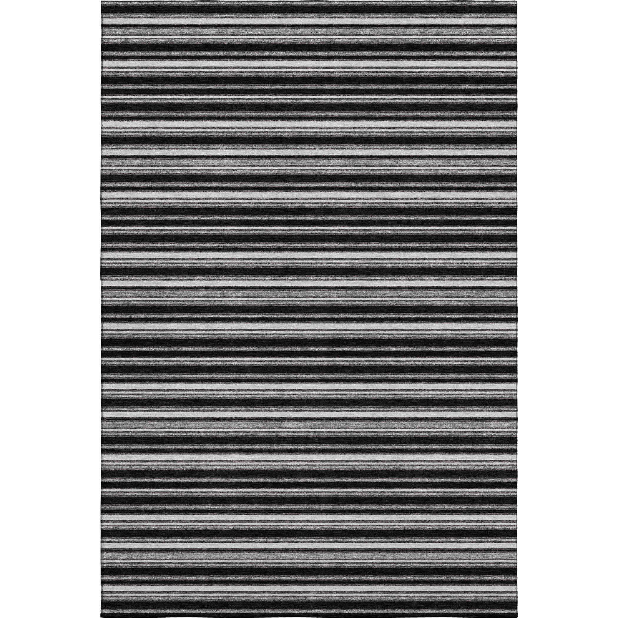 Luxury Washable Indoor/Outdoor Transitional SE2 Black Rug 2'6" x 3'10" #shape_Rectangle