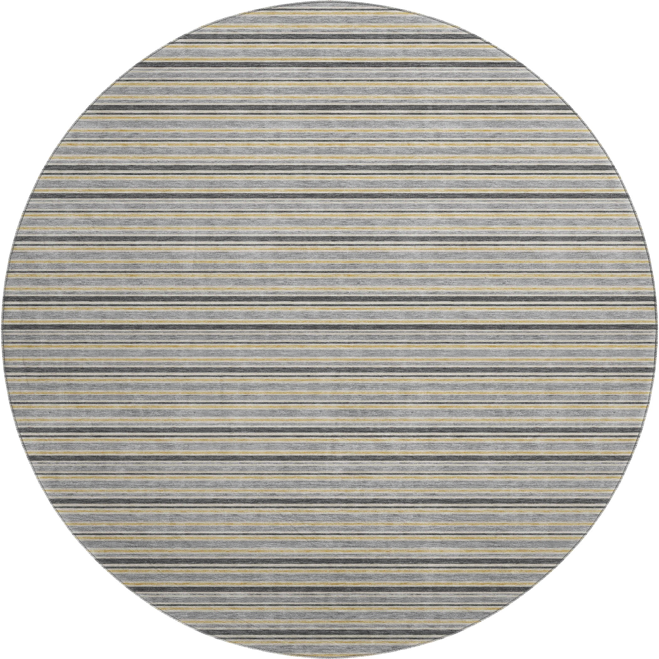 Luxury Washable Indoor/Outdoor Transitional SE2 Granite Gray Rug 8' x 8' #shape_Round