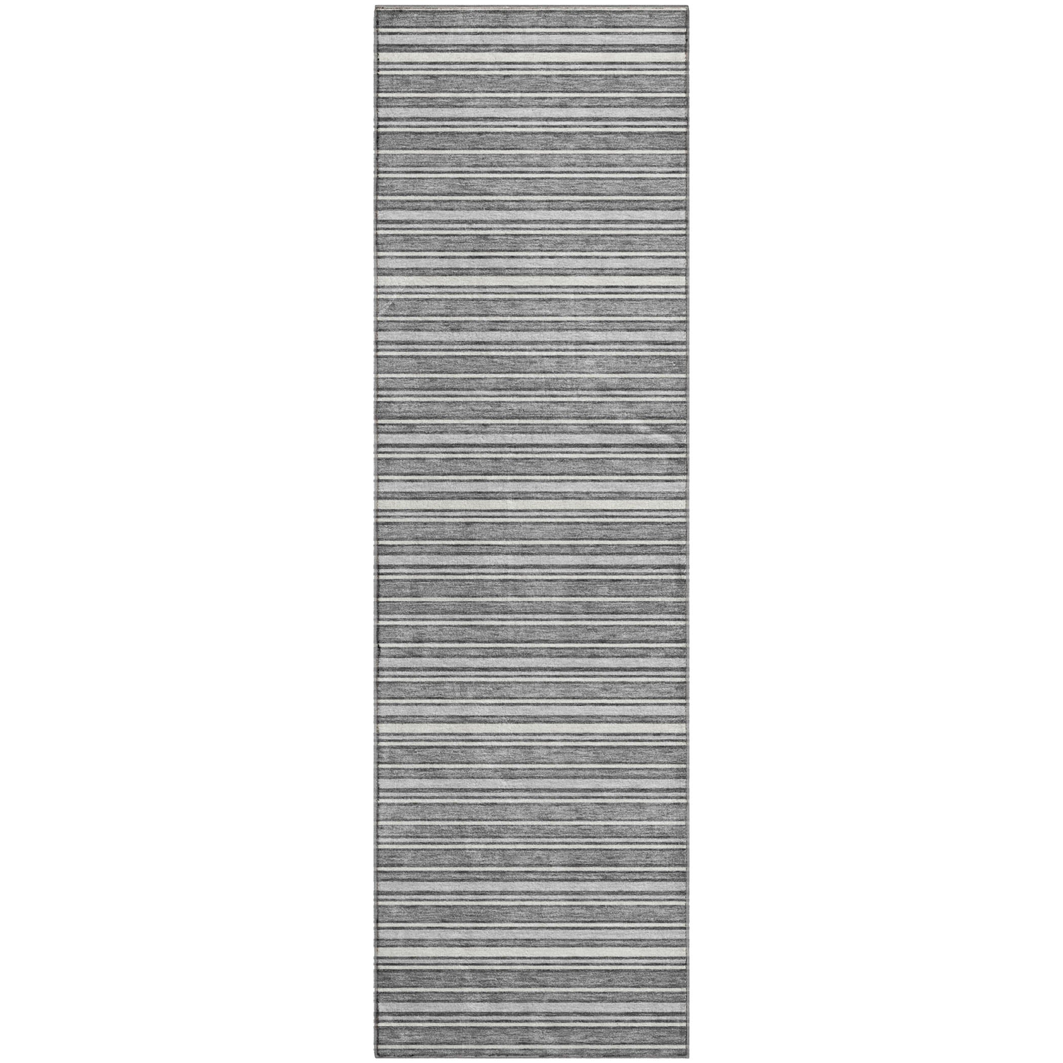 Luxury Washable Indoor/Outdoor Transitional SE2 Gray Rug 2'3" x 7'6" #shape_Runner