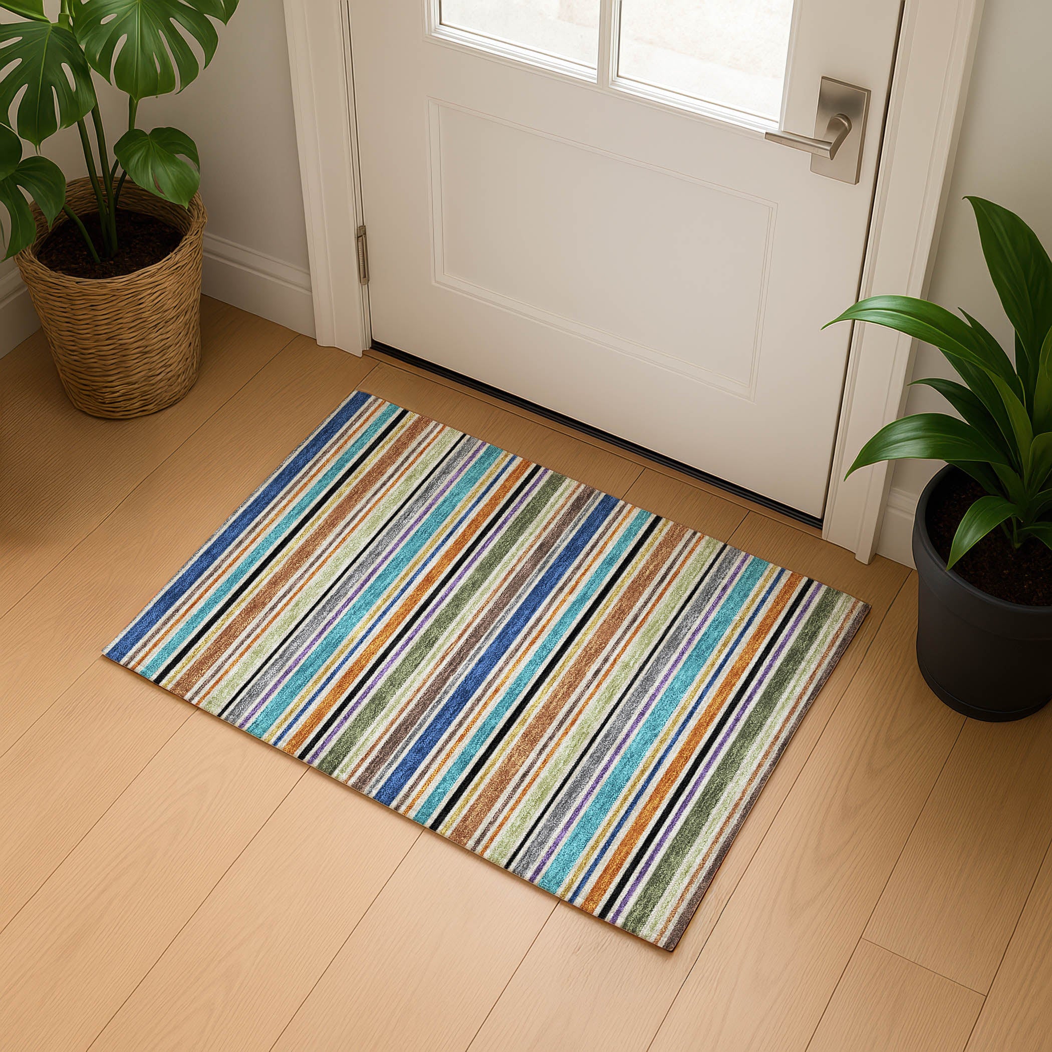 Luxury Washable Indoor/Outdoor Transitional SE2 Jewel Multi Rug 1'8" x 2'6" #shape_Rectangle
