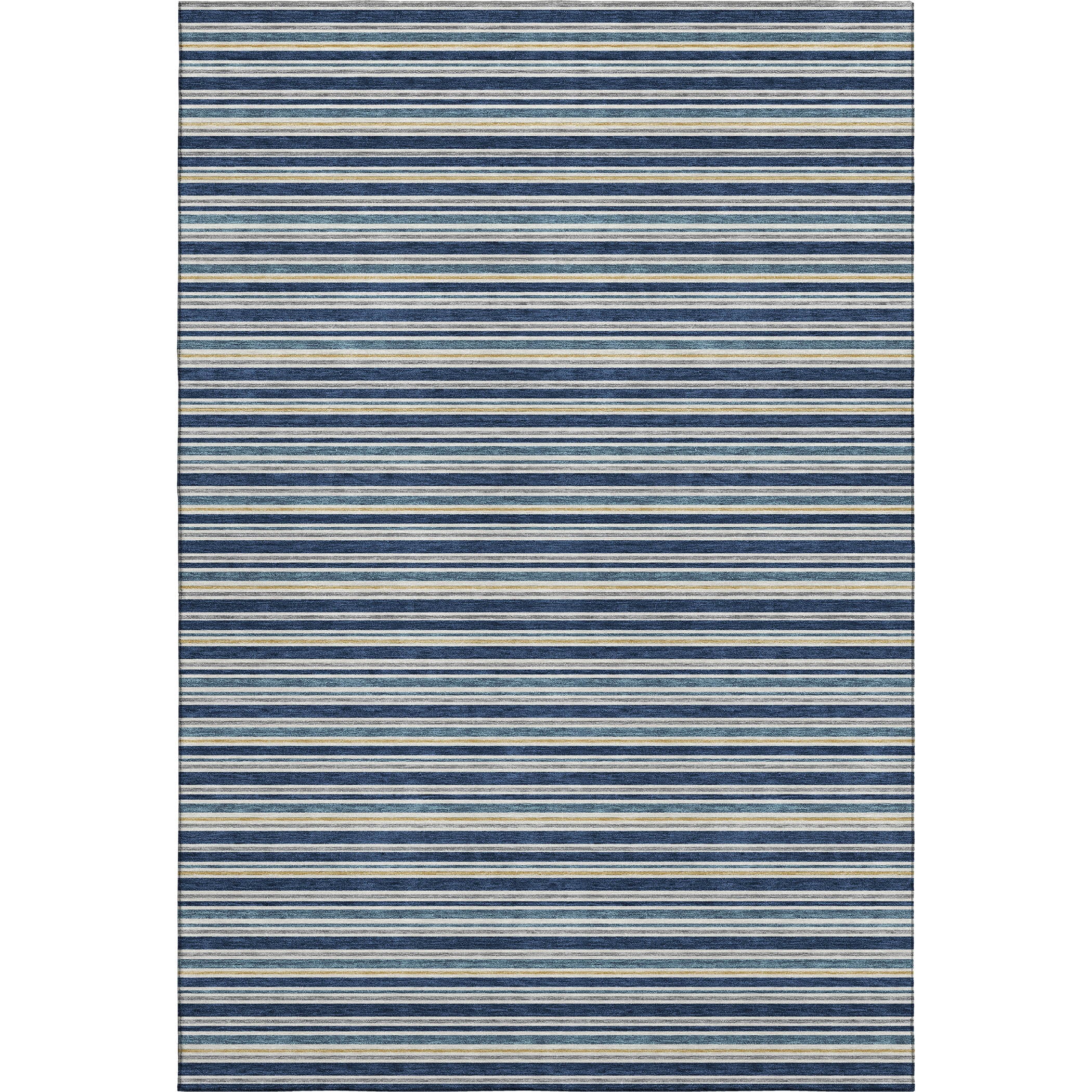 Luxury Washable Indoor/Outdoor Transitional SE2 Navy Blue Rug 2'6" x 3'10" #shape_Rectangle