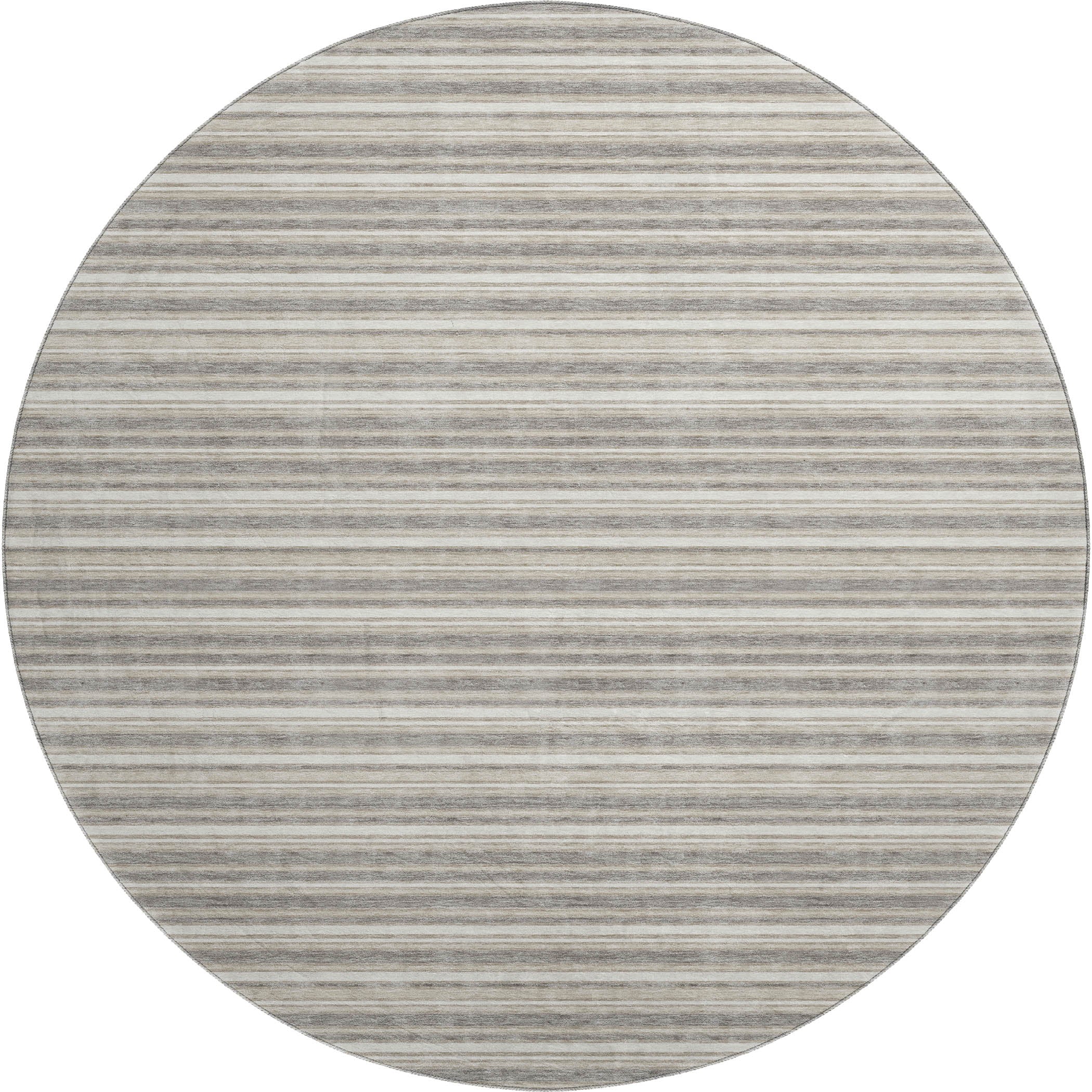 Luxury Washable Indoor/Outdoor Transitional SE2 Taupe Brown Rug 8' x 8' #shape_Round