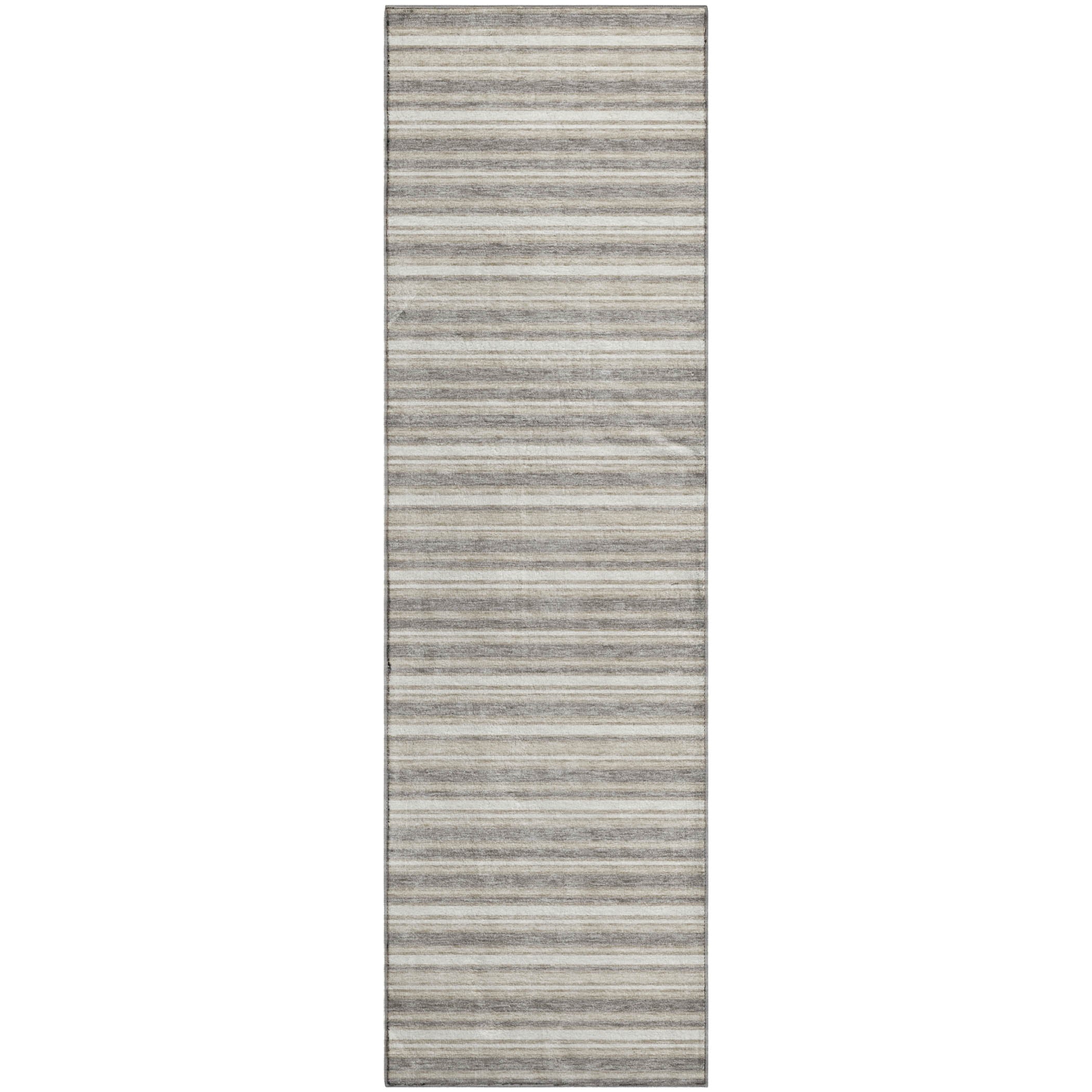Luxury Washable Indoor/Outdoor Transitional SE2 Taupe Brown Rug 2'3" x 7'6" #shape_Runner