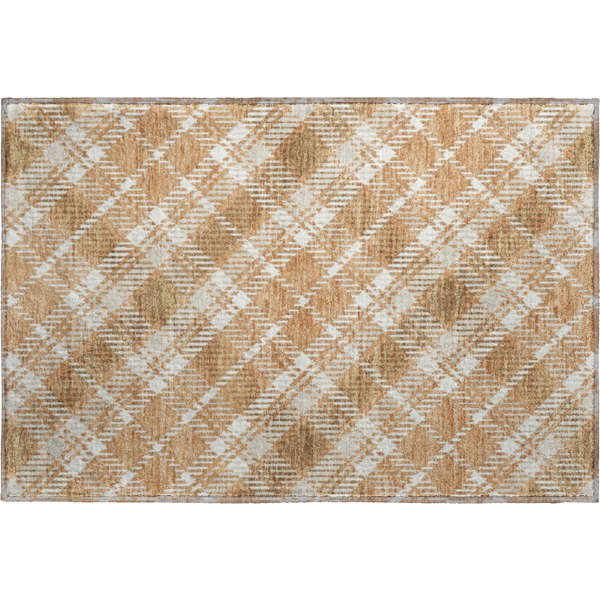 Luxury Washable Indoor/Outdoor Transitional SE3 Copper Orange Rug 1'8" x 2'6" #shape_Rectangle