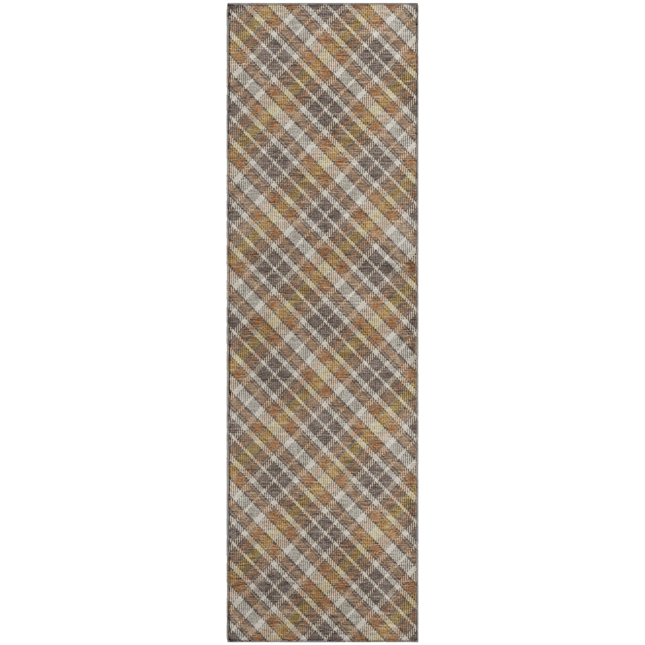 Luxury Washable Indoor/Outdoor Transitional SE3 Earth Multi Rug 2'3" x 7'6" #shape_Runner