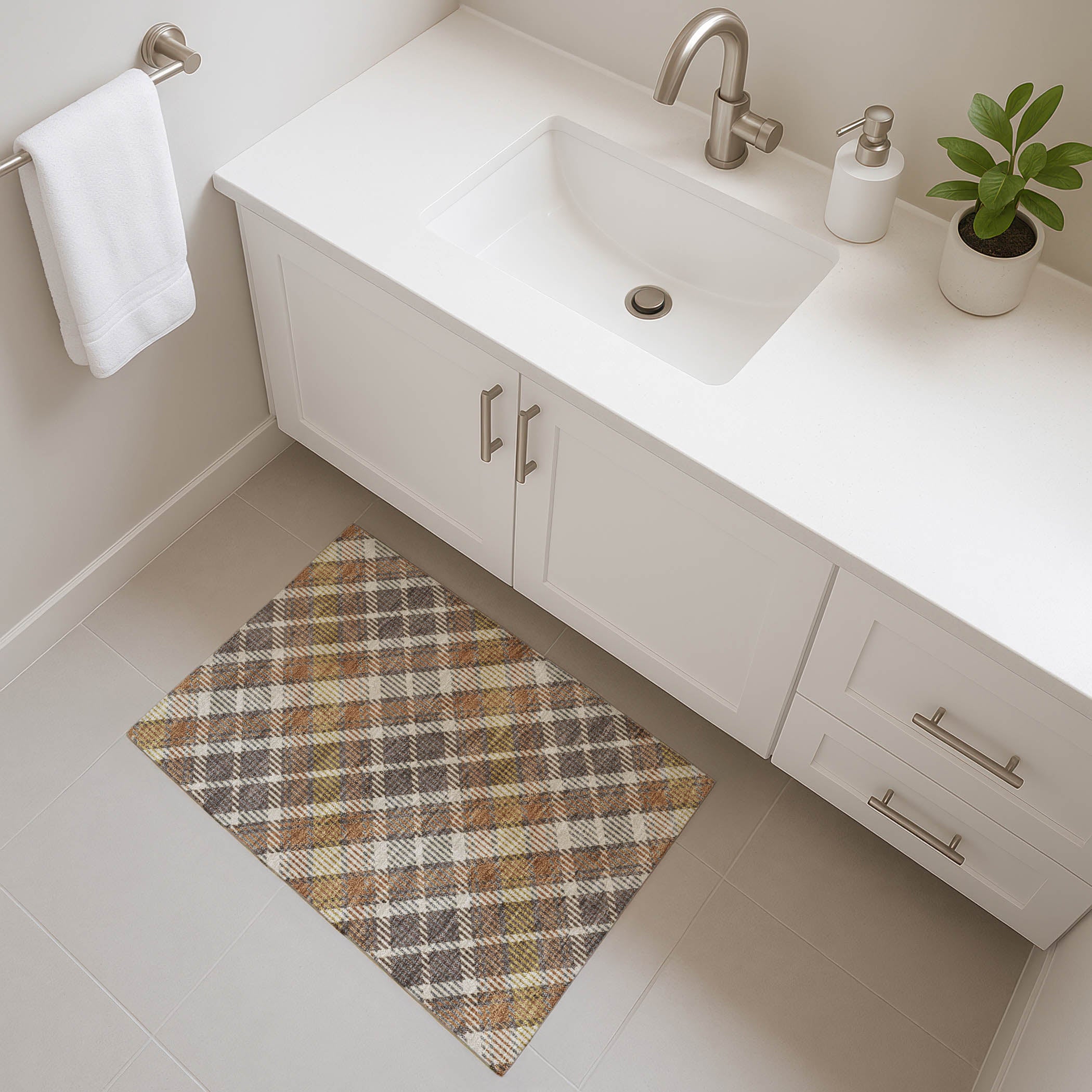 Luxury Washable Indoor/Outdoor Transitional SE3 Earth Multi Rug 1'8" x 2'6" #shape_Rectangle