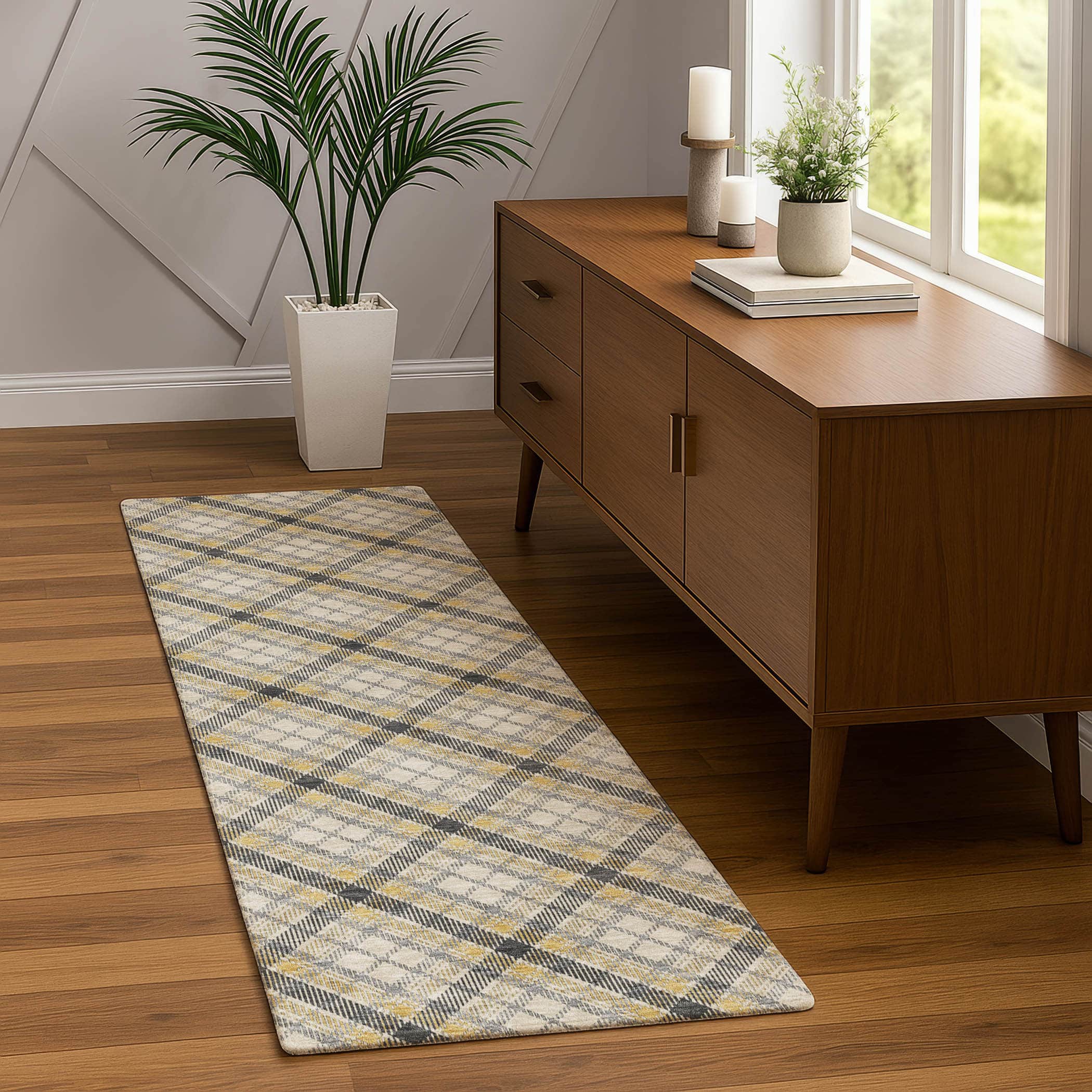 Luxury Washable Indoor/Outdoor Transitional SE3 Granite Gray Rug 2'3" x 7'6" #shape_Runner