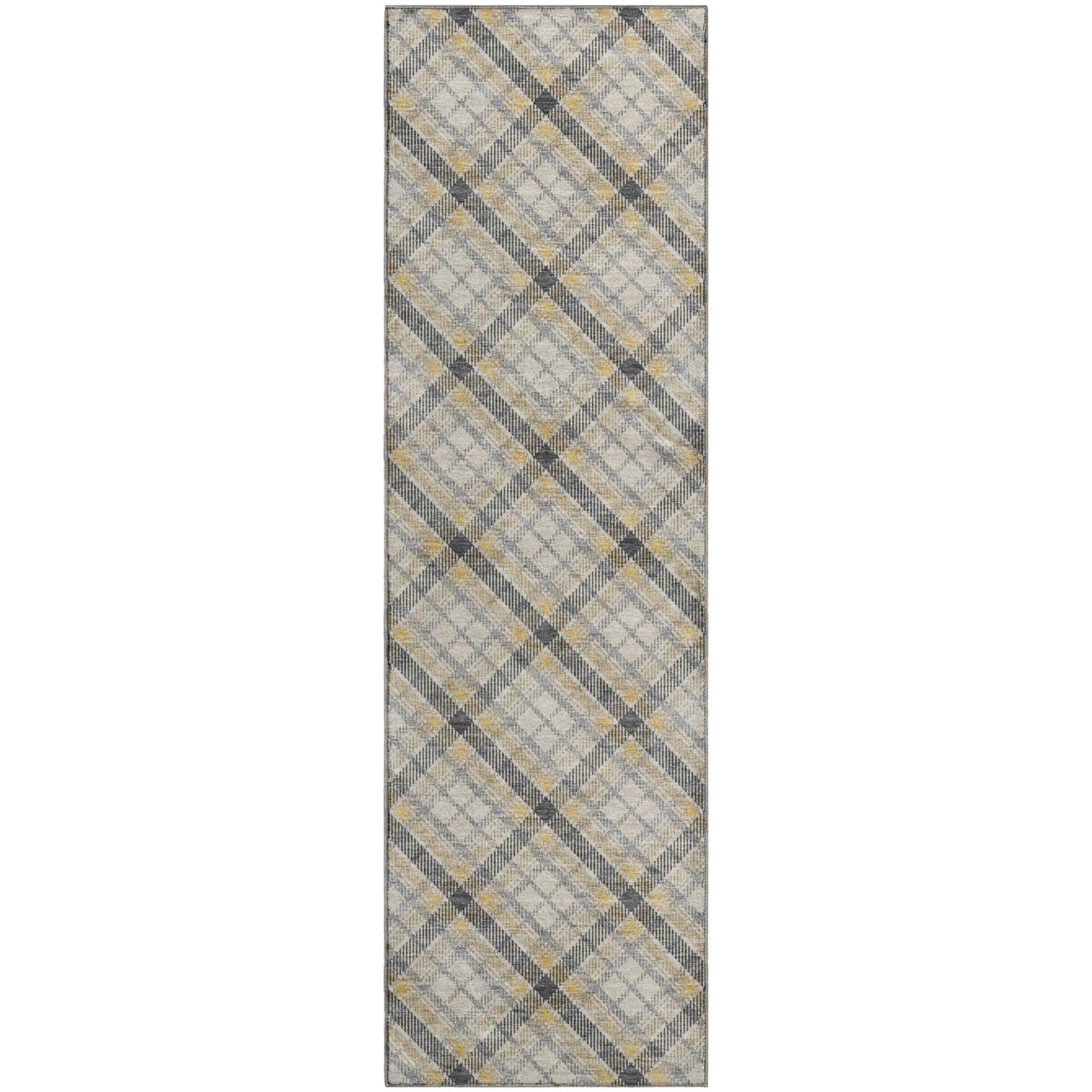 Luxury Washable Indoor/Outdoor Transitional SE3 Granite Gray Rug 2'3" x 7'6" #shape_Runner