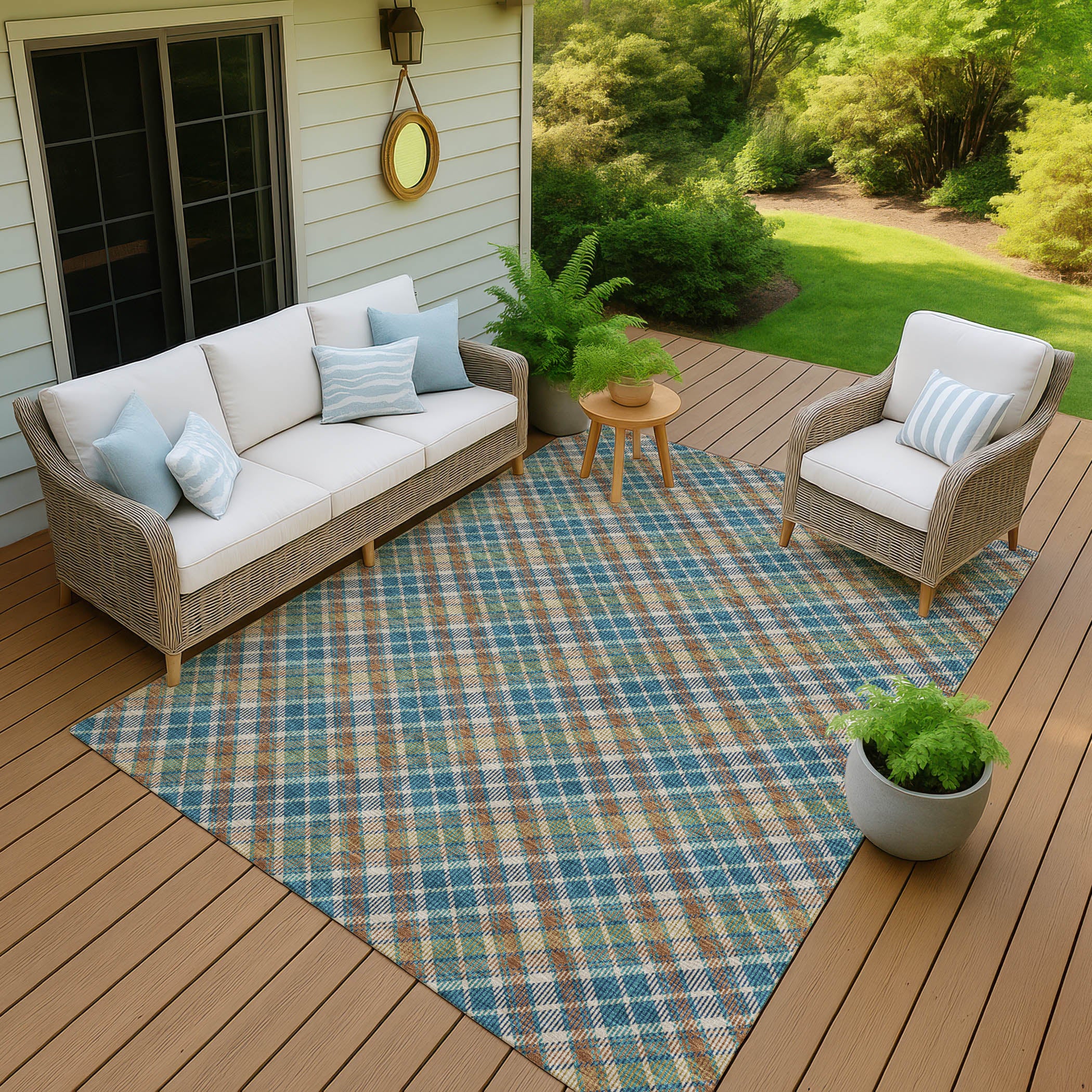 Luxury Washable Indoor/Outdoor Transitional SE3 Jewel Multi Rug 1'8" x 2'6" #shape_Rectangle
