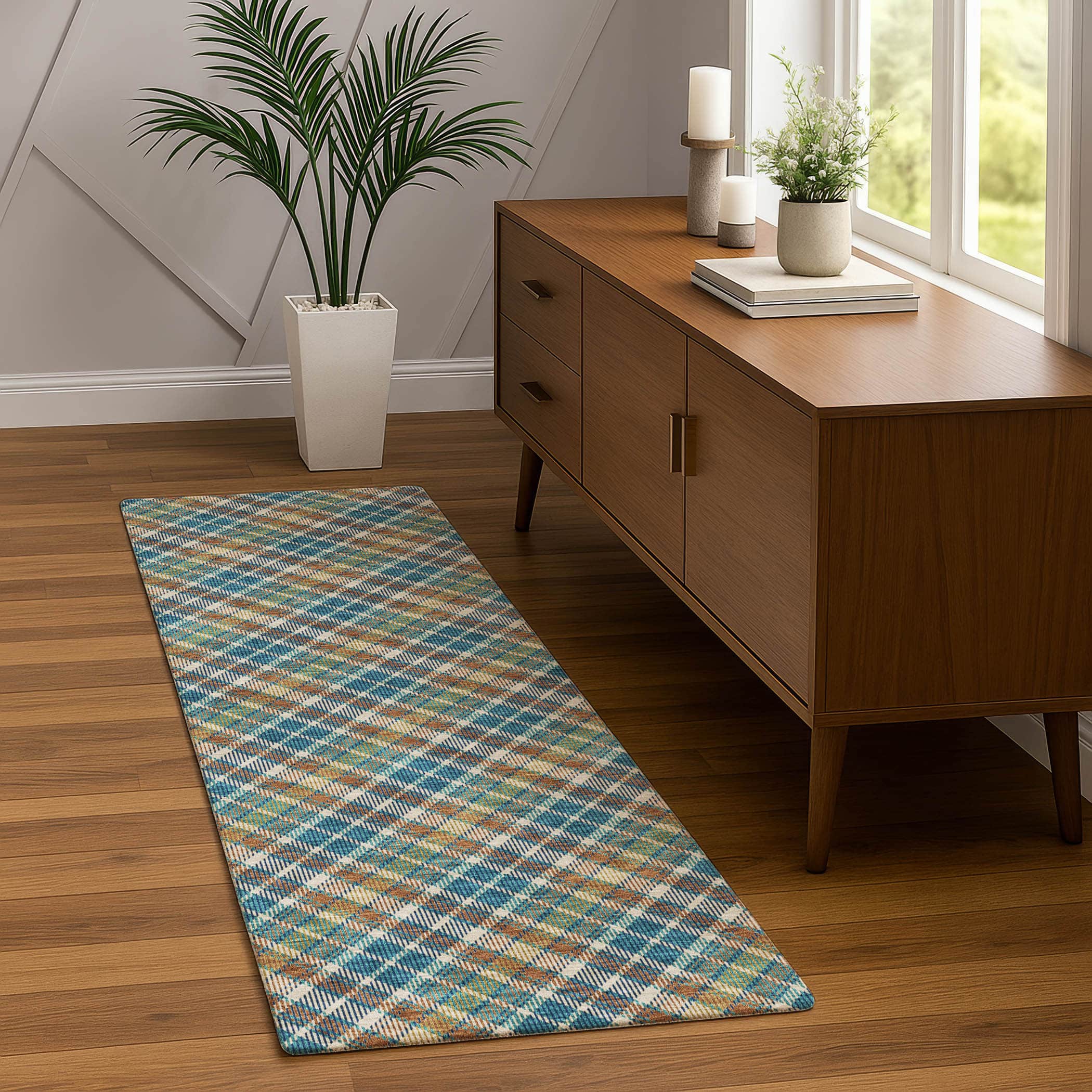 Luxury Washable Indoor/Outdoor Transitional SE3 Jewel Multi Rug 2'3" x 7'6" #shape_Runner