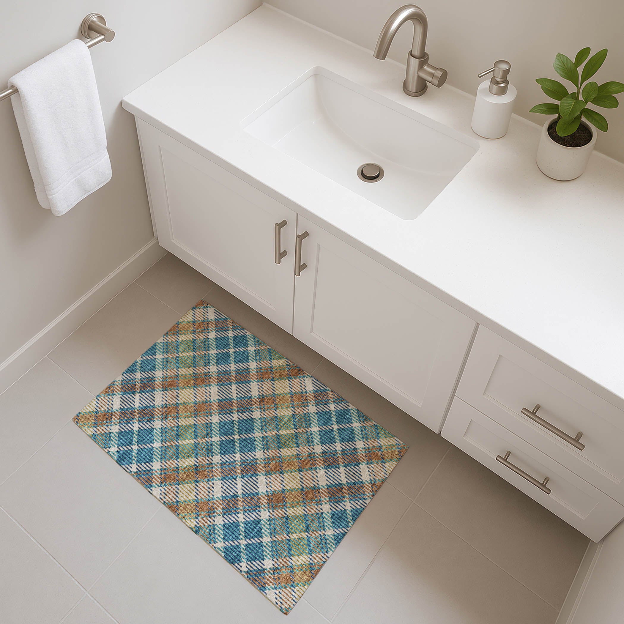 Luxury Washable Indoor/Outdoor Transitional SE3 Jewel Multi Rug 1'8" x 2'6" #shape_Rectangle