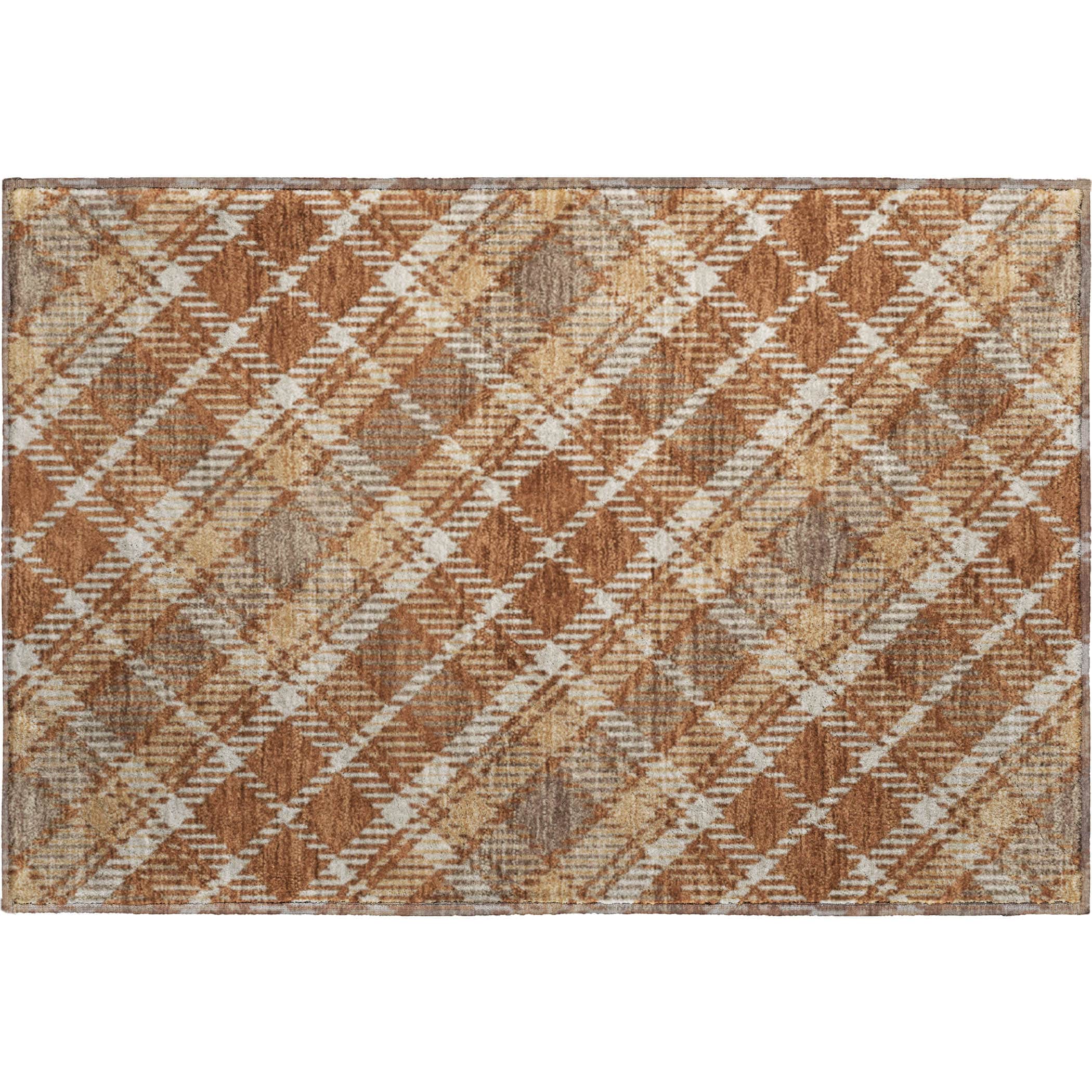 Luxury Washable Indoor/Outdoor Transitional SE3 Paprika Orange Rug 1'8" x 2'6" #shape_Rectangle