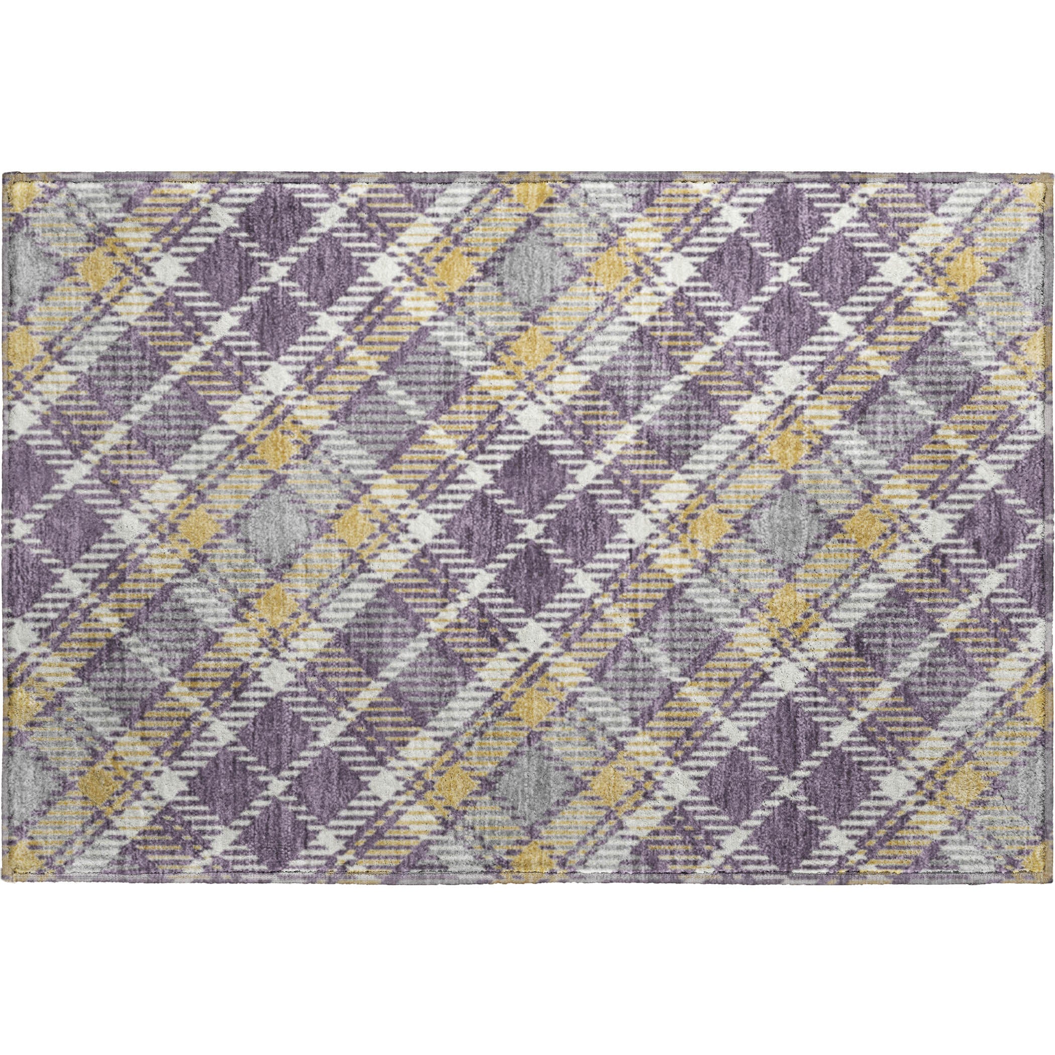 Luxury Washable Indoor/Outdoor Transitional SE3 Plum Purple Rug 1'8" x 2'6" #shape_Rectangle