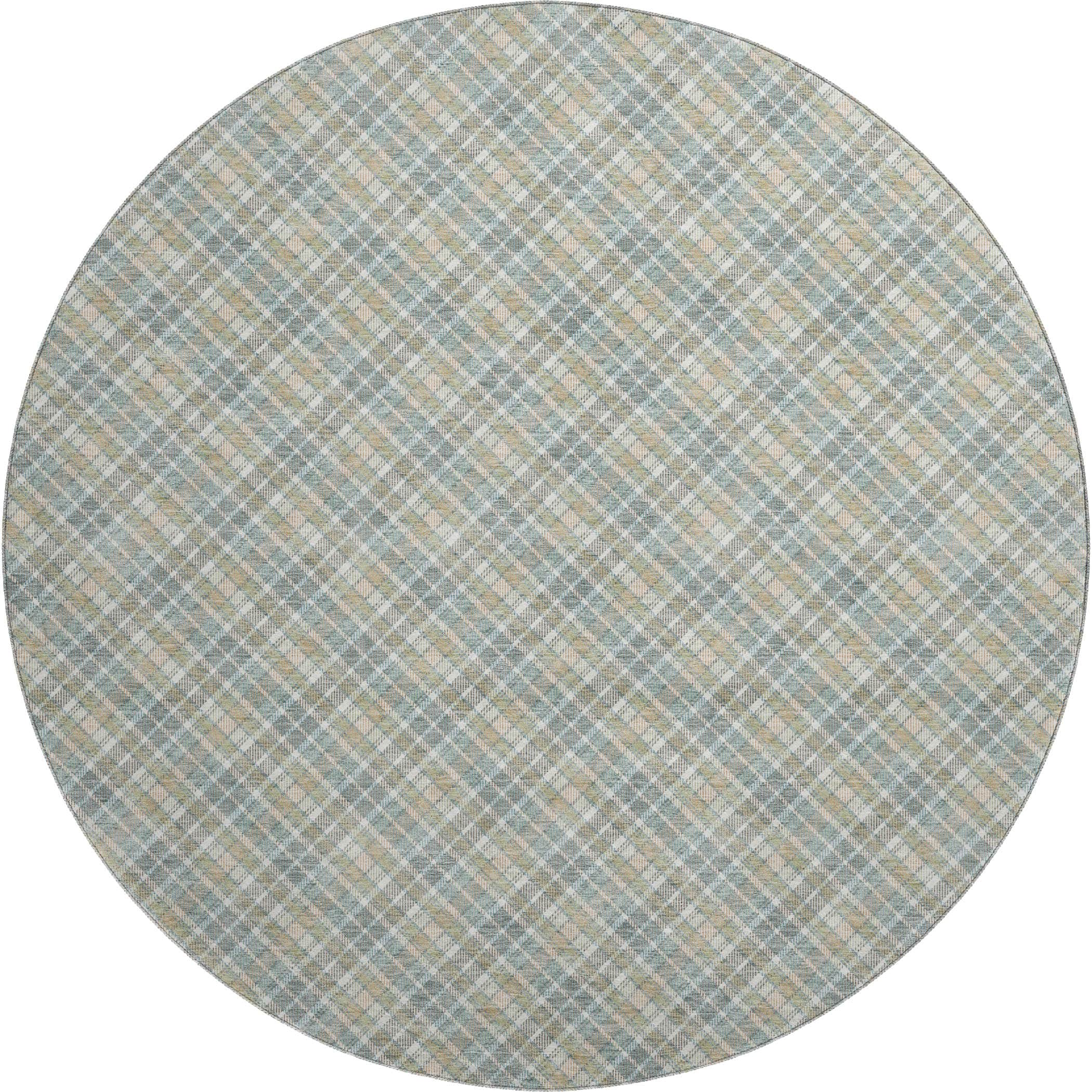 Luxury Washable Indoor/Outdoor Transitional SE3 Seaside Multi Rug 8' x 8' #shape_Round