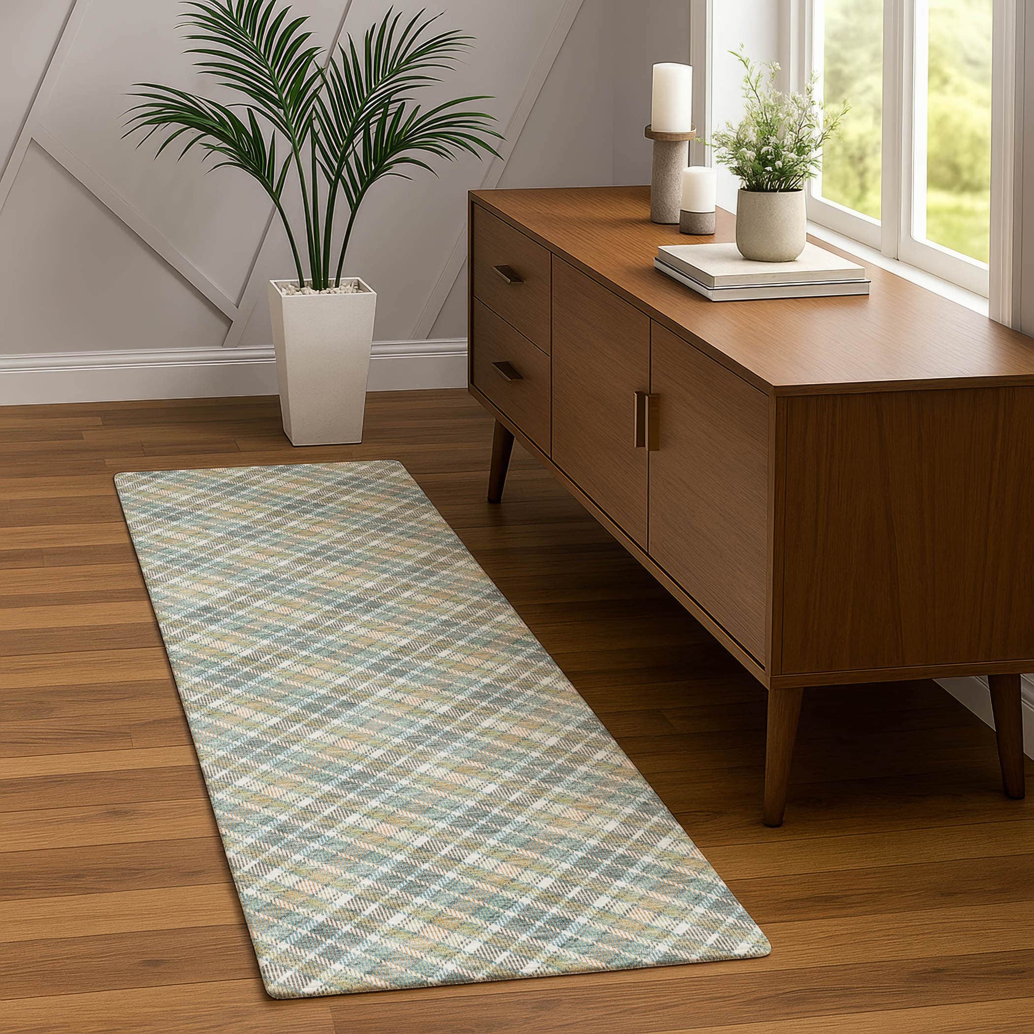 Luxury Washable Indoor/Outdoor Transitional SE3 Seaside Multi Rug 2'3" x 7'6" #shape_Runner