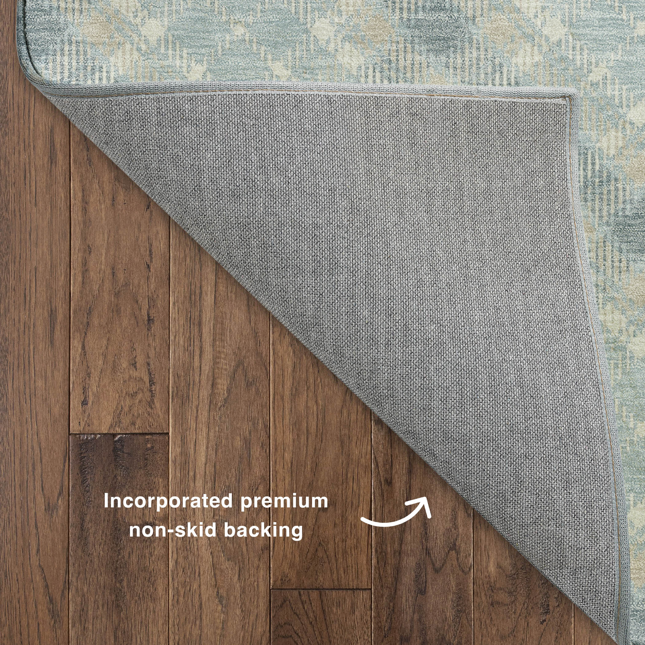 Luxury Washable Indoor/Outdoor Transitional SE3 Sky Blue Rug 1'8" x 2'6" #shape_Rectangle