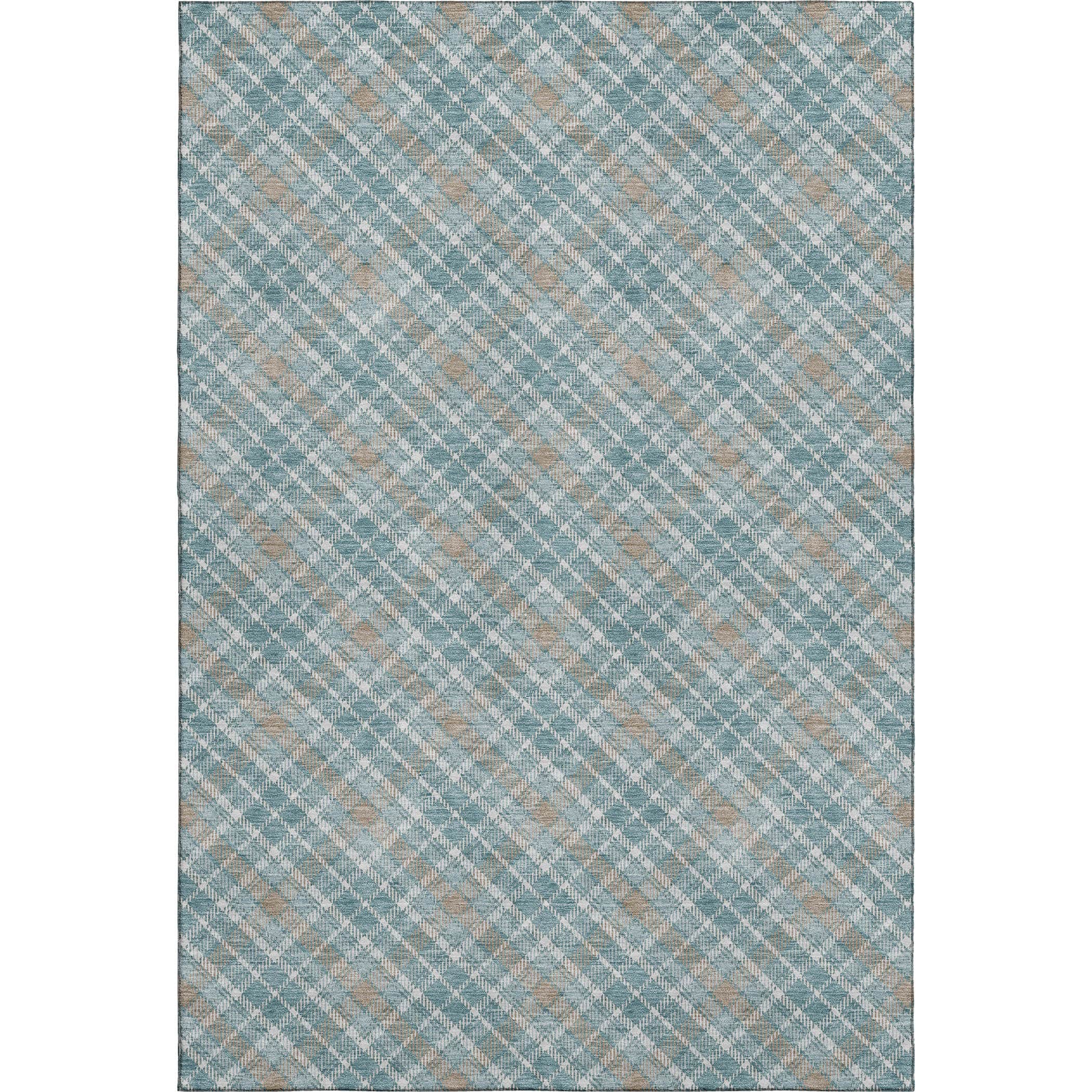 Luxury Washable Indoor/Outdoor Transitional SE3 Teal Rug 2'6" x 3'10" #shape_Rectangle