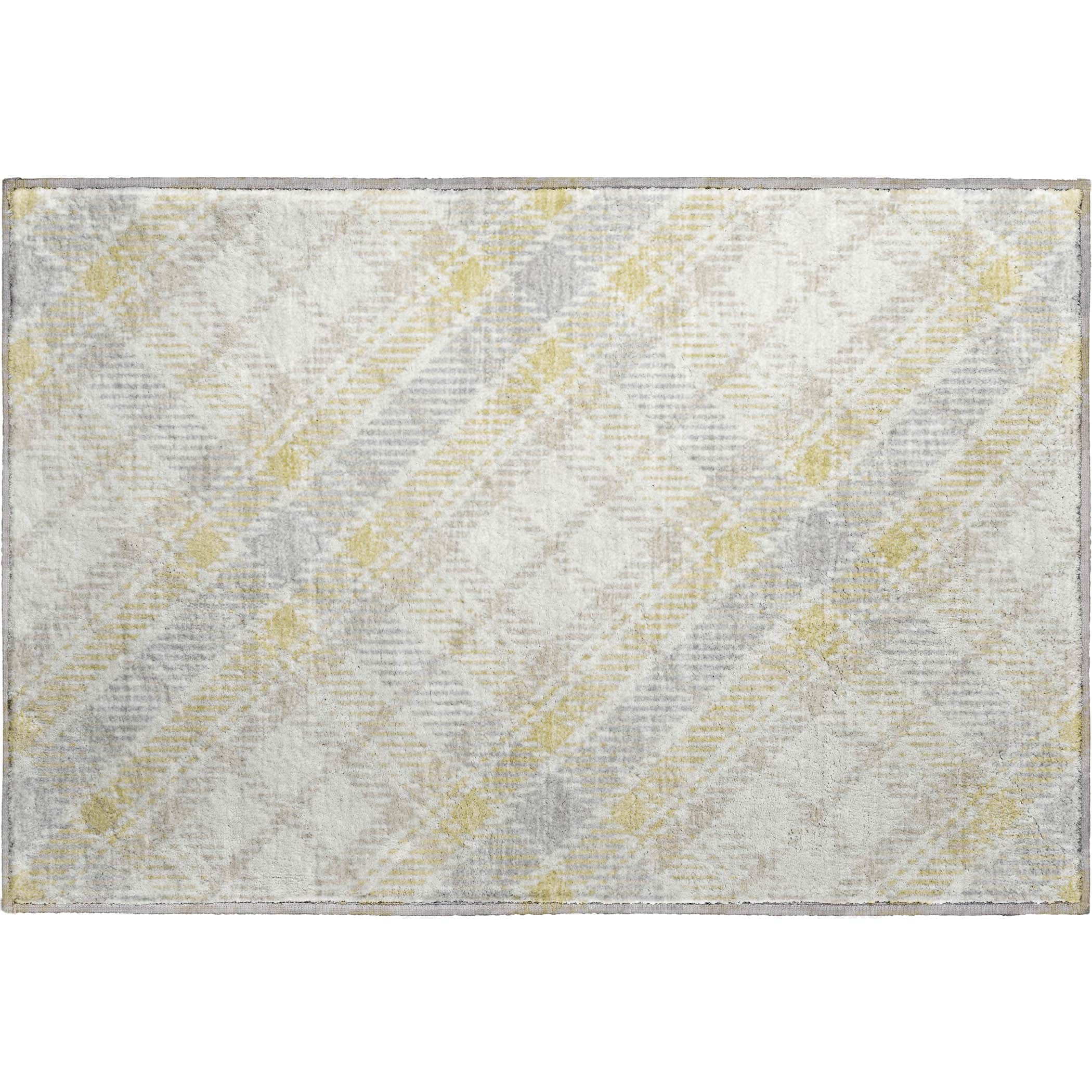 Luxury Washable Indoor/Outdoor Transitional SE3 Wheat Gold Rug 1'8" x 2'6" #shape_Rectangle