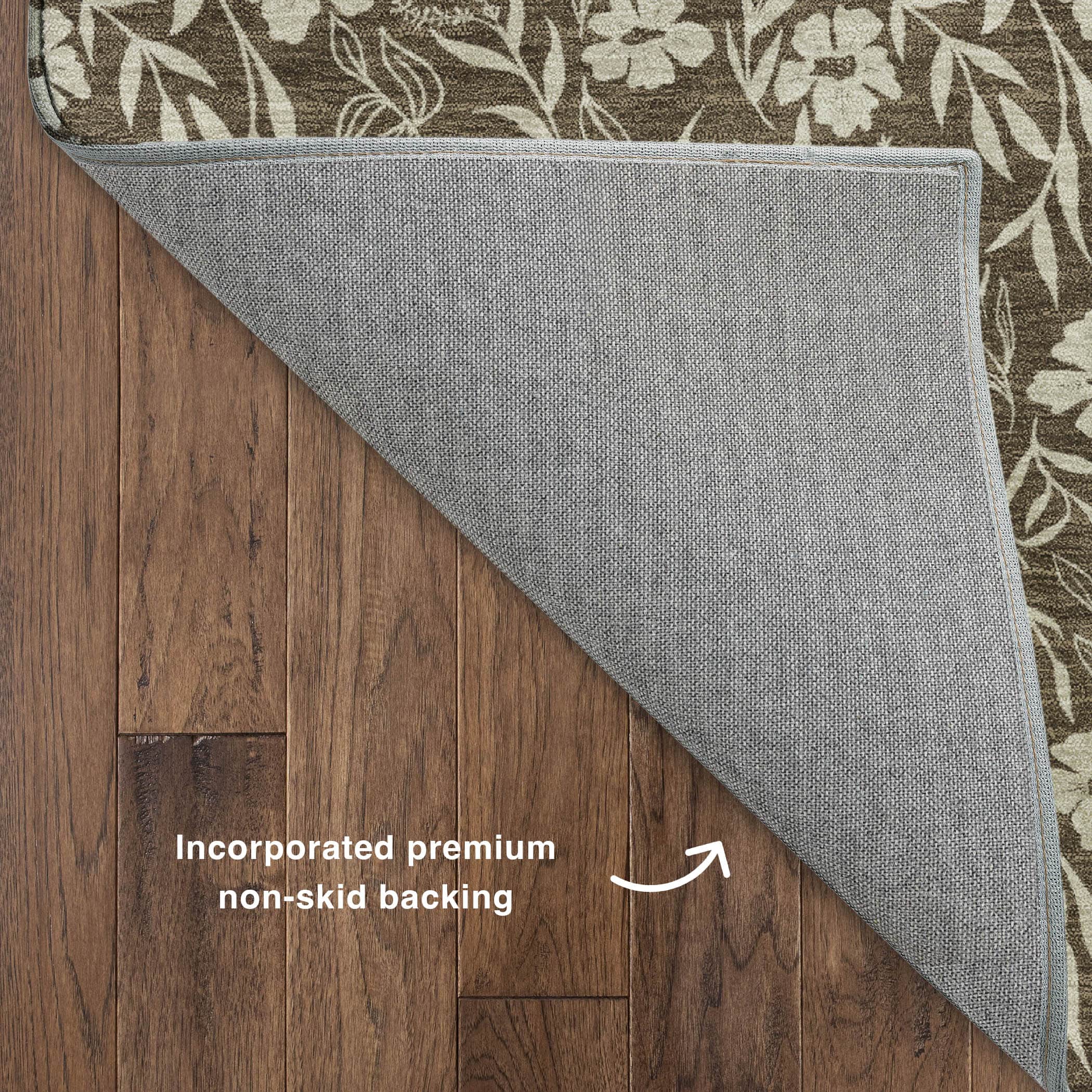 Luxury Washable Indoor/Outdoor Transitional SE4 Chocolate Brown Rug 1'8" x 2'6" #shape_Rectangle