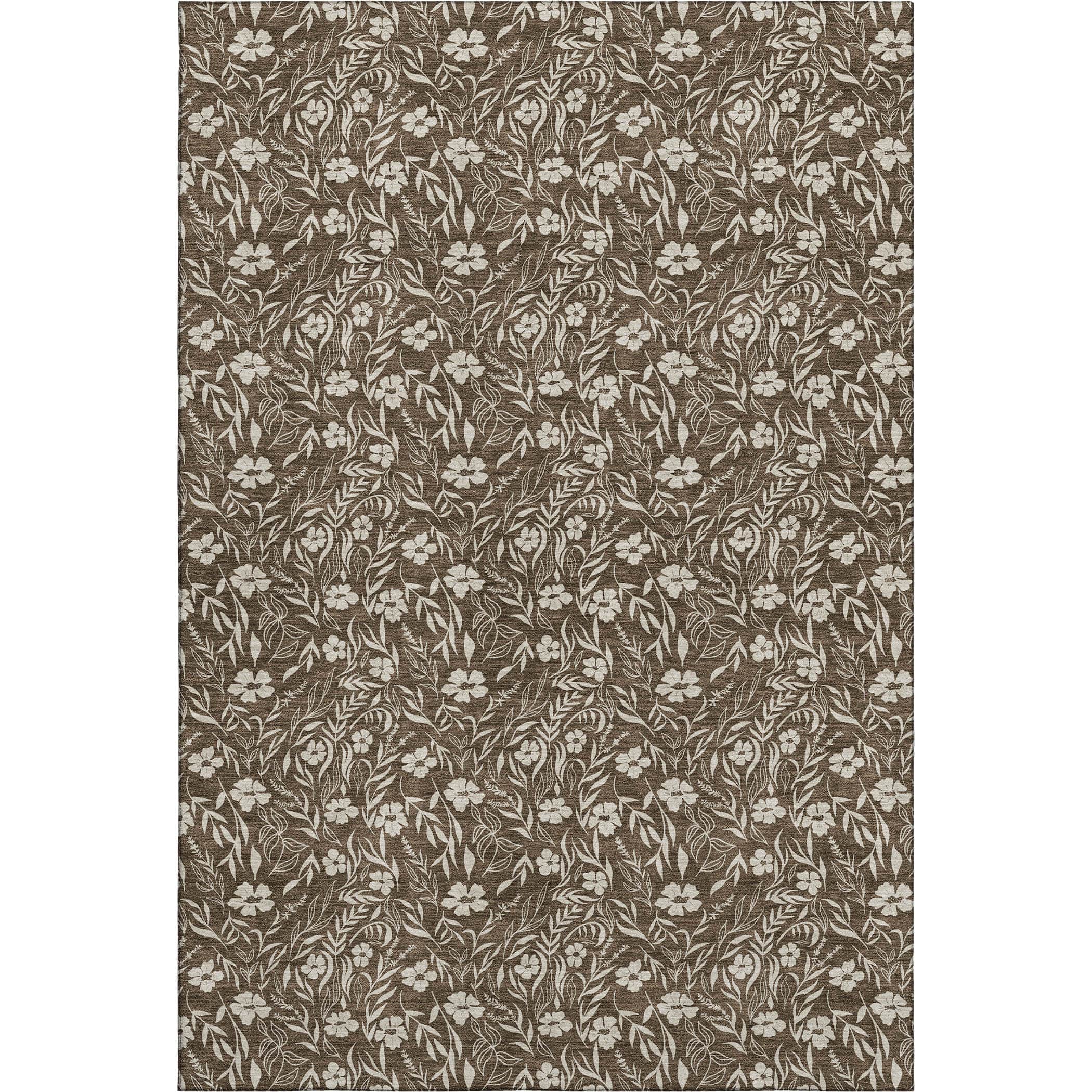 Luxury Washable Indoor/Outdoor Transitional SE4 Chocolate Brown Rug 2'6" x 3'10" #shape_Rectangle