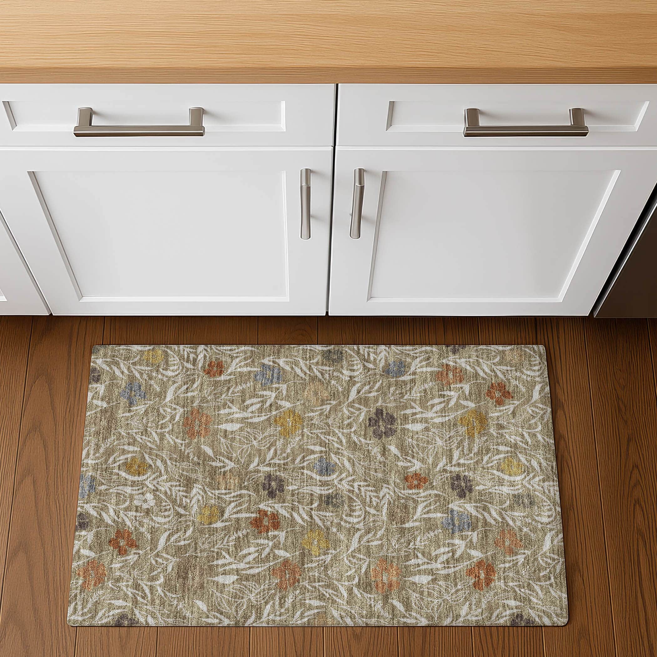 Luxury Washable Indoor/Outdoor Transitional SE4 Coffee Brown Rug 1'8" x 2'6" #shape_Rectangle