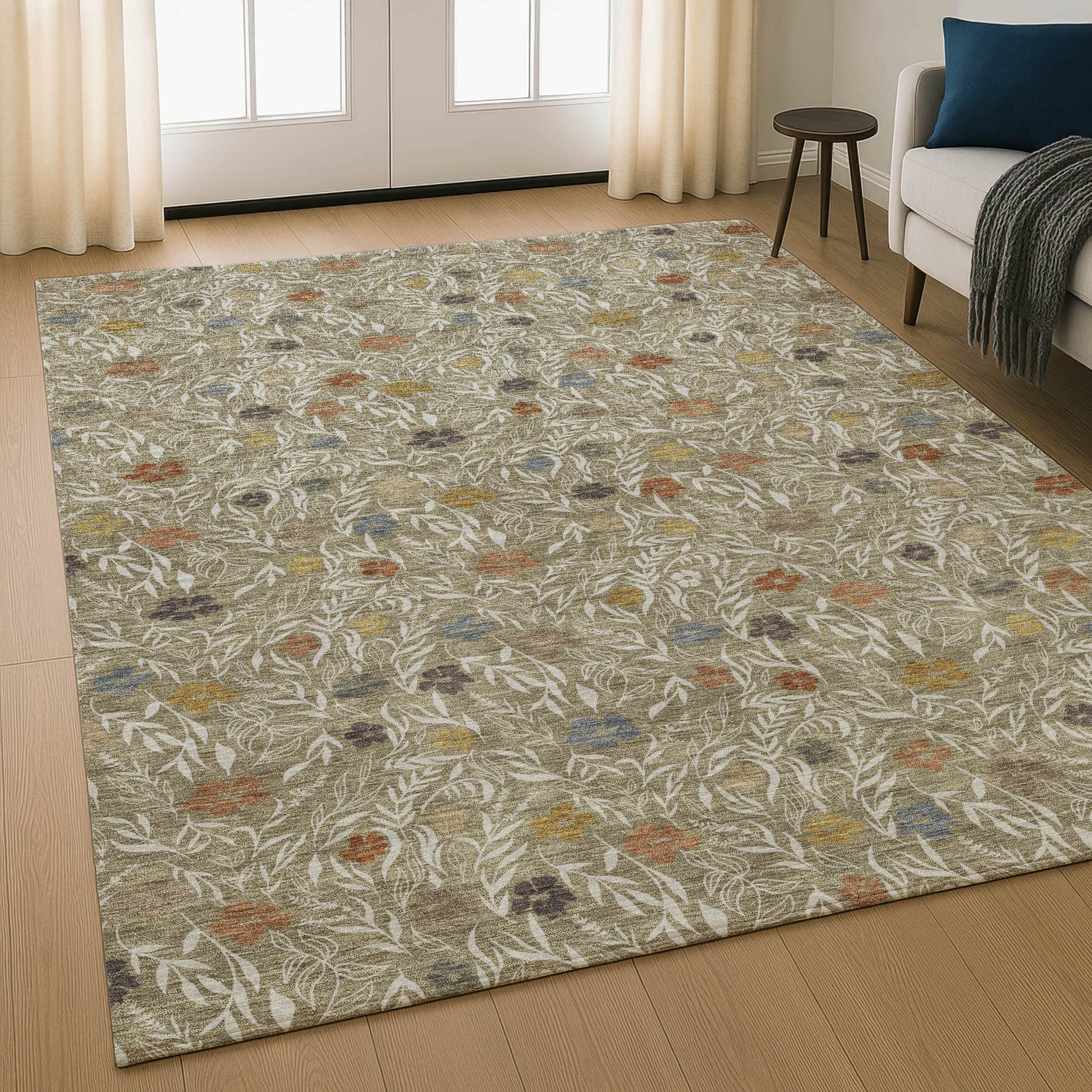Luxury Washable Indoor/Outdoor Transitional SE4 Coffee Brown Rug 2'6" x 3'10" #shape_Rectangle