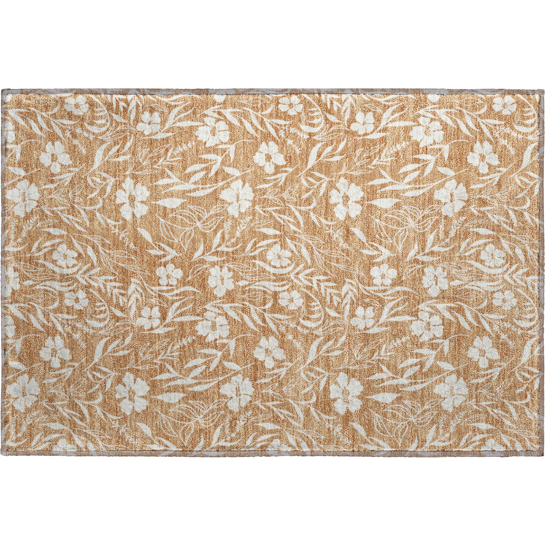 Luxury Washable Indoor/Outdoor Transitional SE4 Copper Orange Rug 1'8" x 2'6" #shape_Rectangle