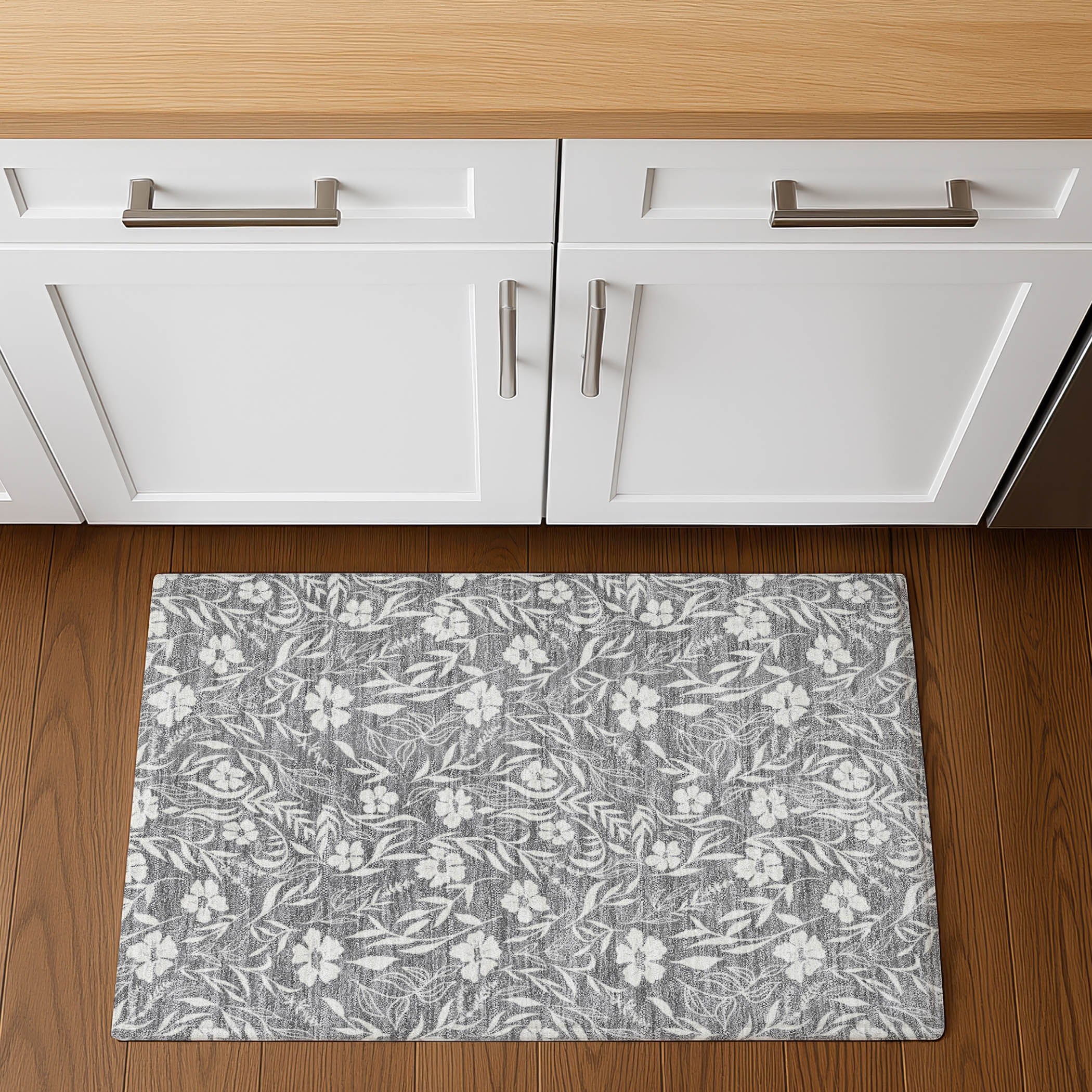 Luxury Washable Indoor/Outdoor Transitional SE4 Gray Rug 1'8" x 2'6" #shape_Rectangle