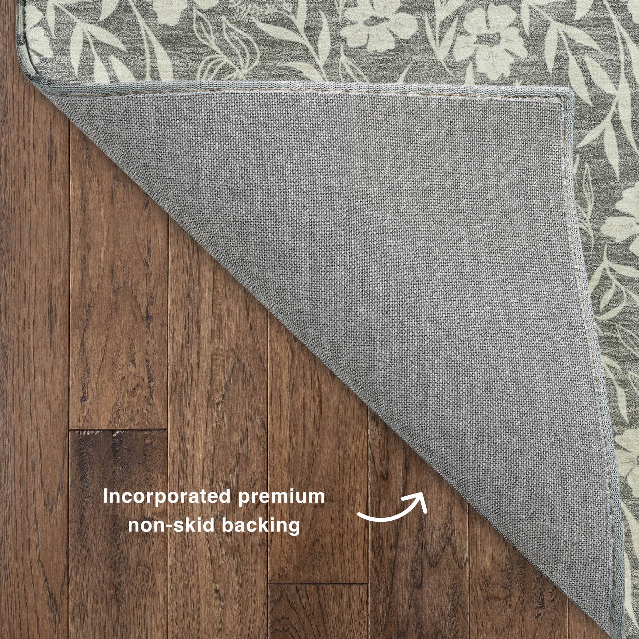 Luxury Washable Indoor/Outdoor Transitional SE4 Gray Rug 1'8" x 2'6" #shape_Rectangle