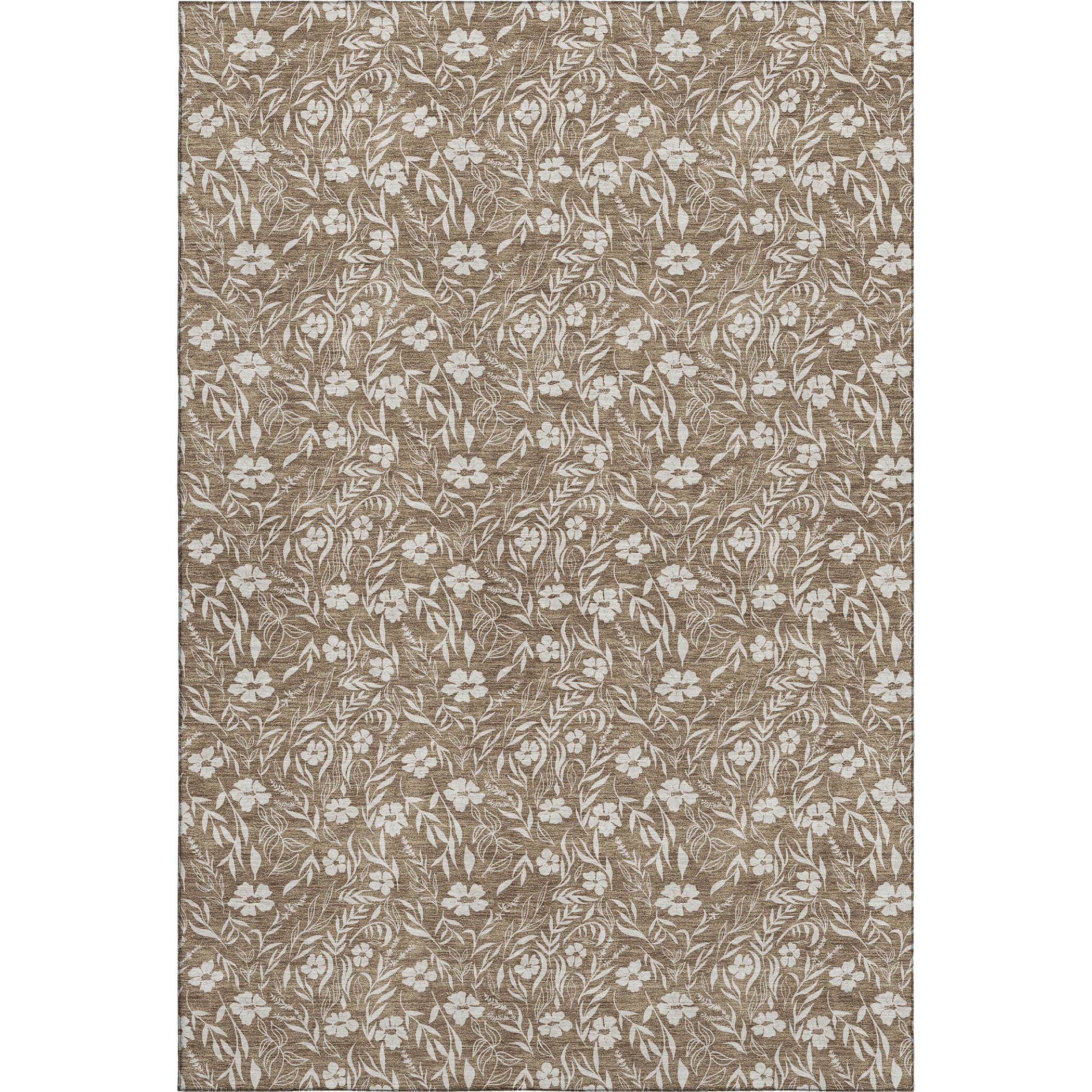 Luxury Washable Indoor/Outdoor Transitional SE4 Mocha Brown Rug 2'6" x 3'10" #shape_Rectangle