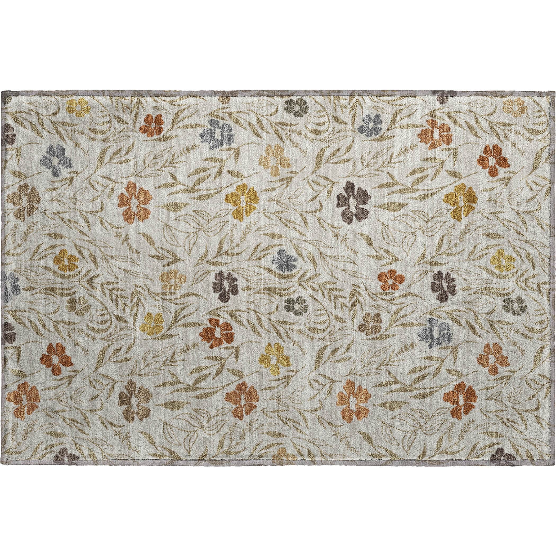 Luxury Washable Indoor/Outdoor Transitional SE4 Pearl Ivory Rug 1'8" x 2'6" #shape_Rectangle
