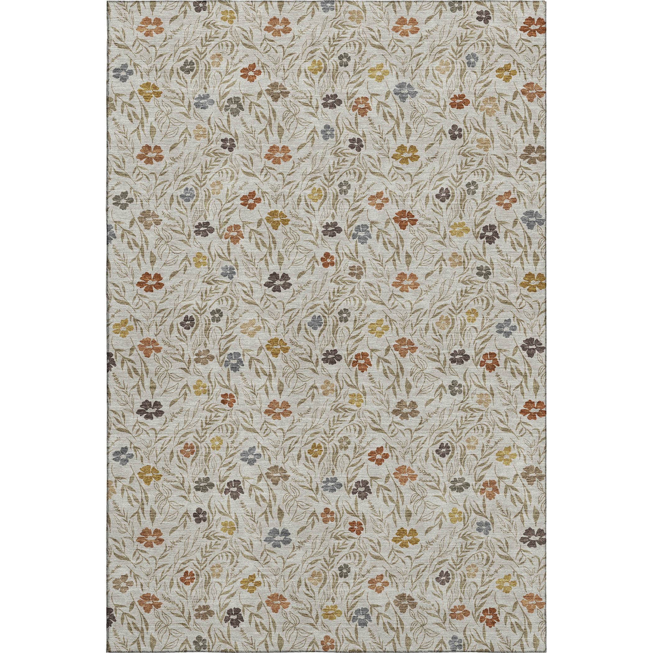 Luxury Washable Indoor/Outdoor Transitional SE4 Pearl Ivory Rug 2'6" x 3'10" #shape_Rectangle