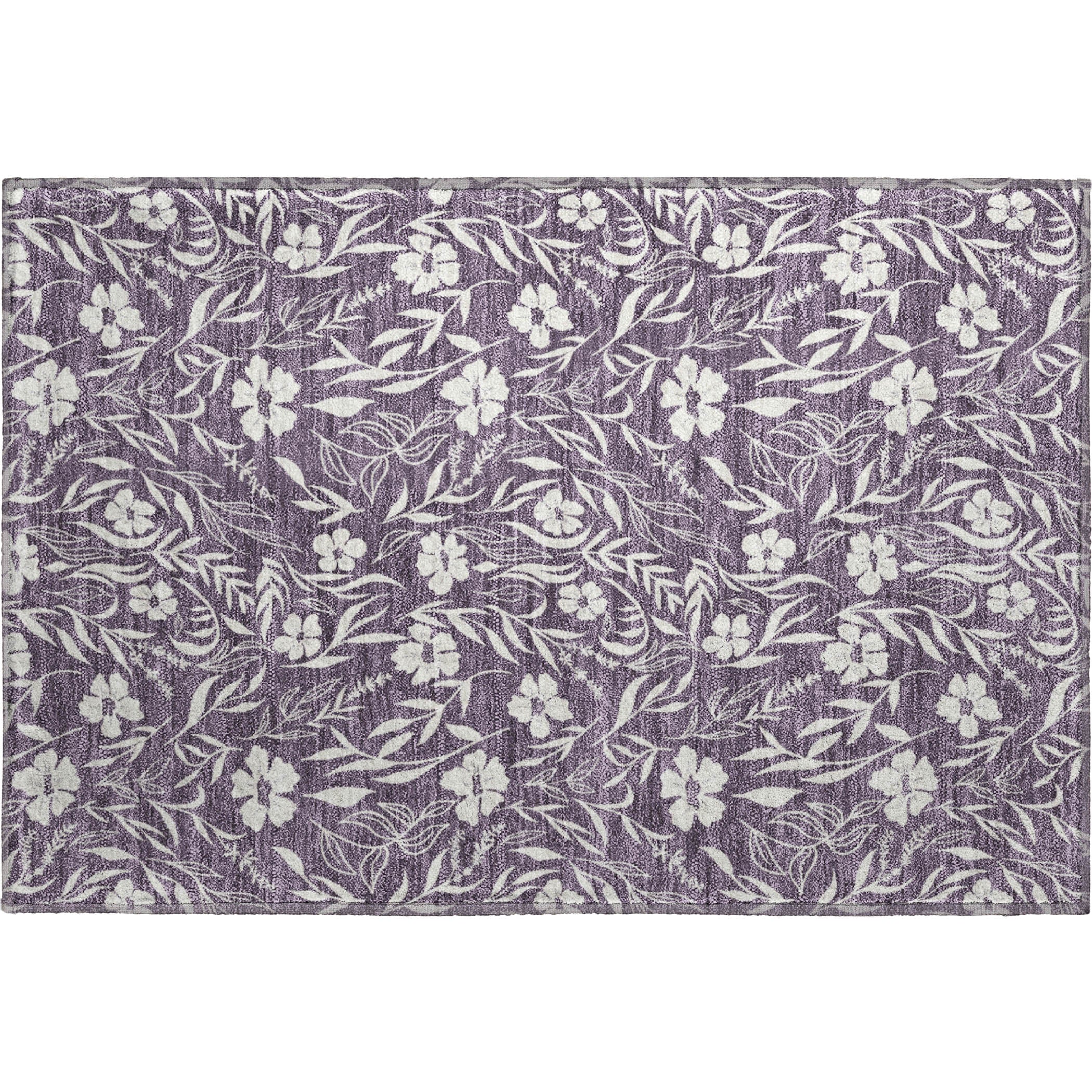 Luxury Washable Indoor/Outdoor Transitional SE4 Purple Rug 1'8" x 2'6" #shape_Rectangle