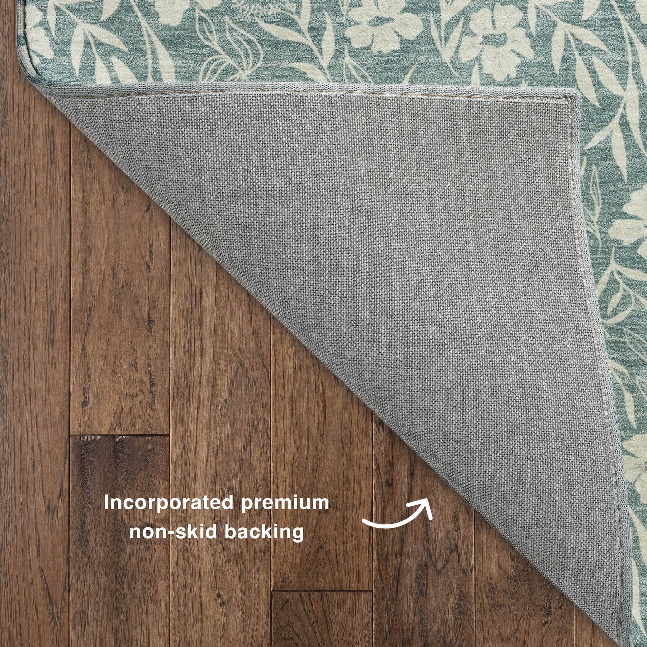 Luxury Washable Indoor/Outdoor Transitional SE4 Teal Rug 1'8" x 2'6" #shape_Rectangle